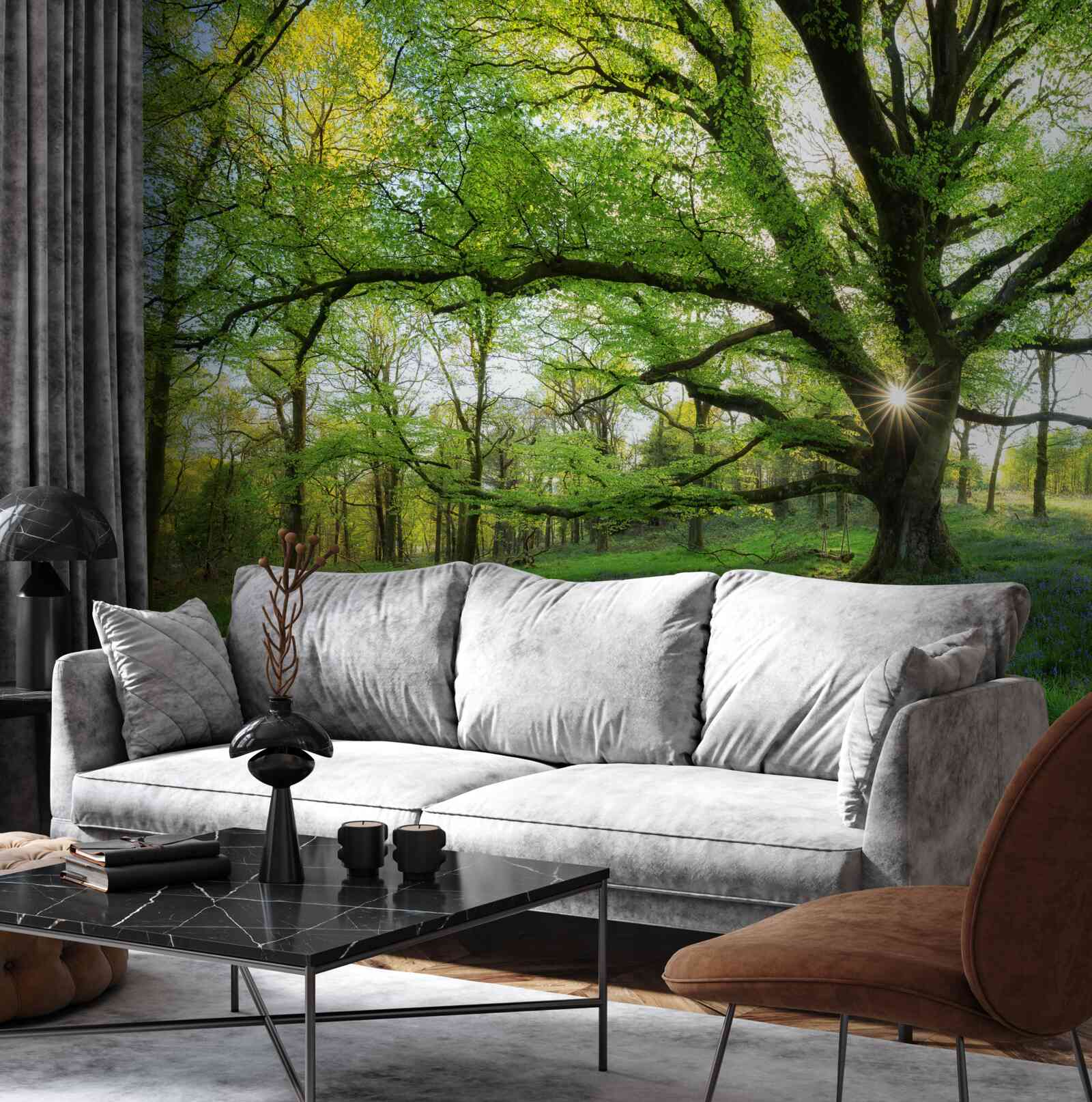 Fototapet frumoasă pădure verde