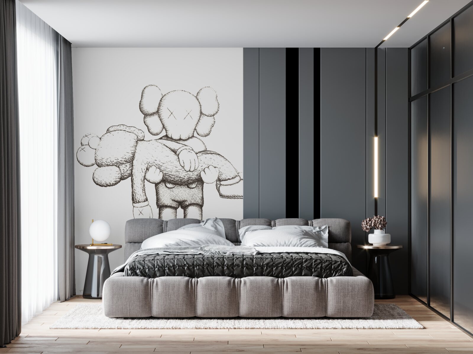 Fototapet un erou îl ține pe altul în brațe