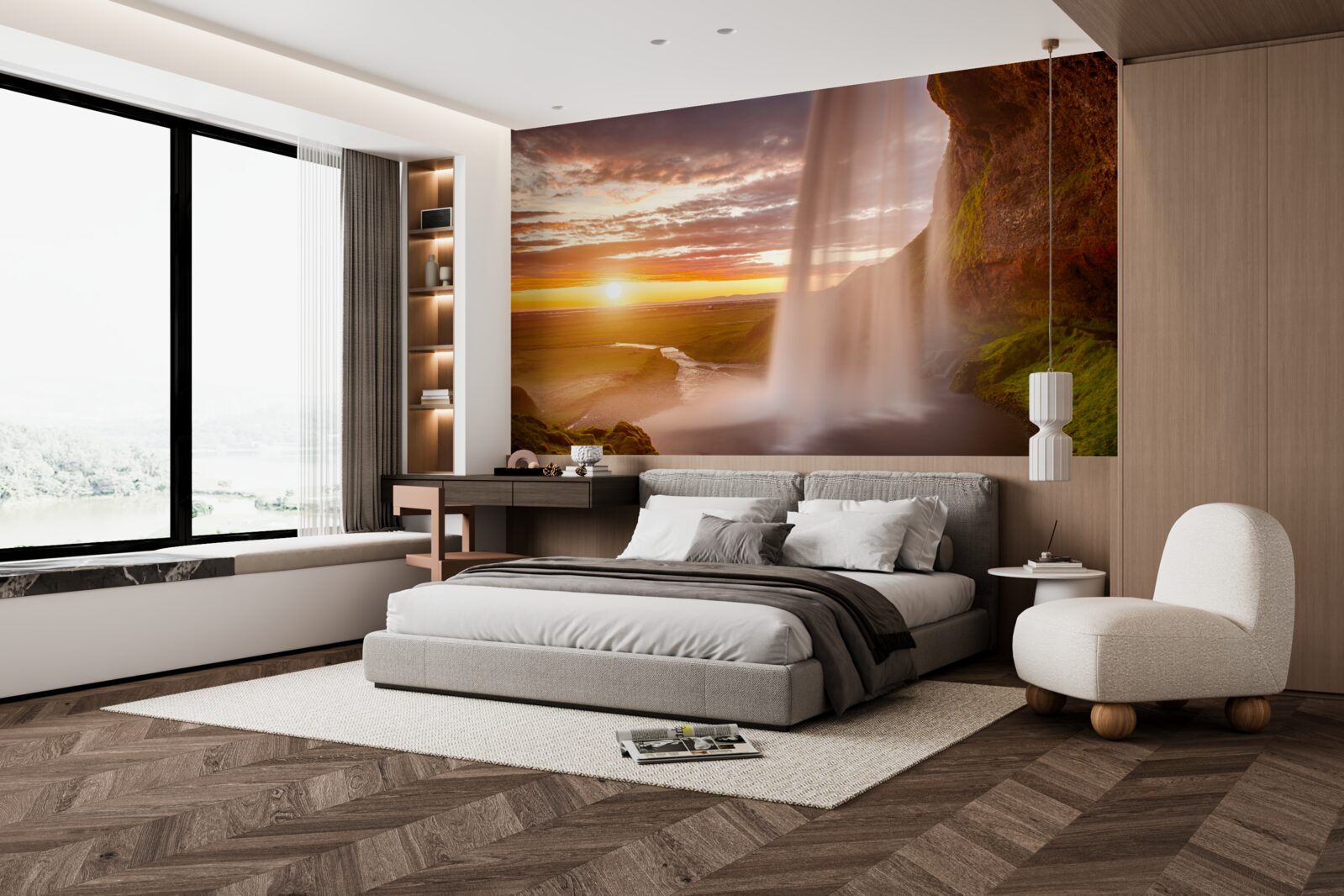 Fototapet jeturi de apă care cad dintr-o cascadă