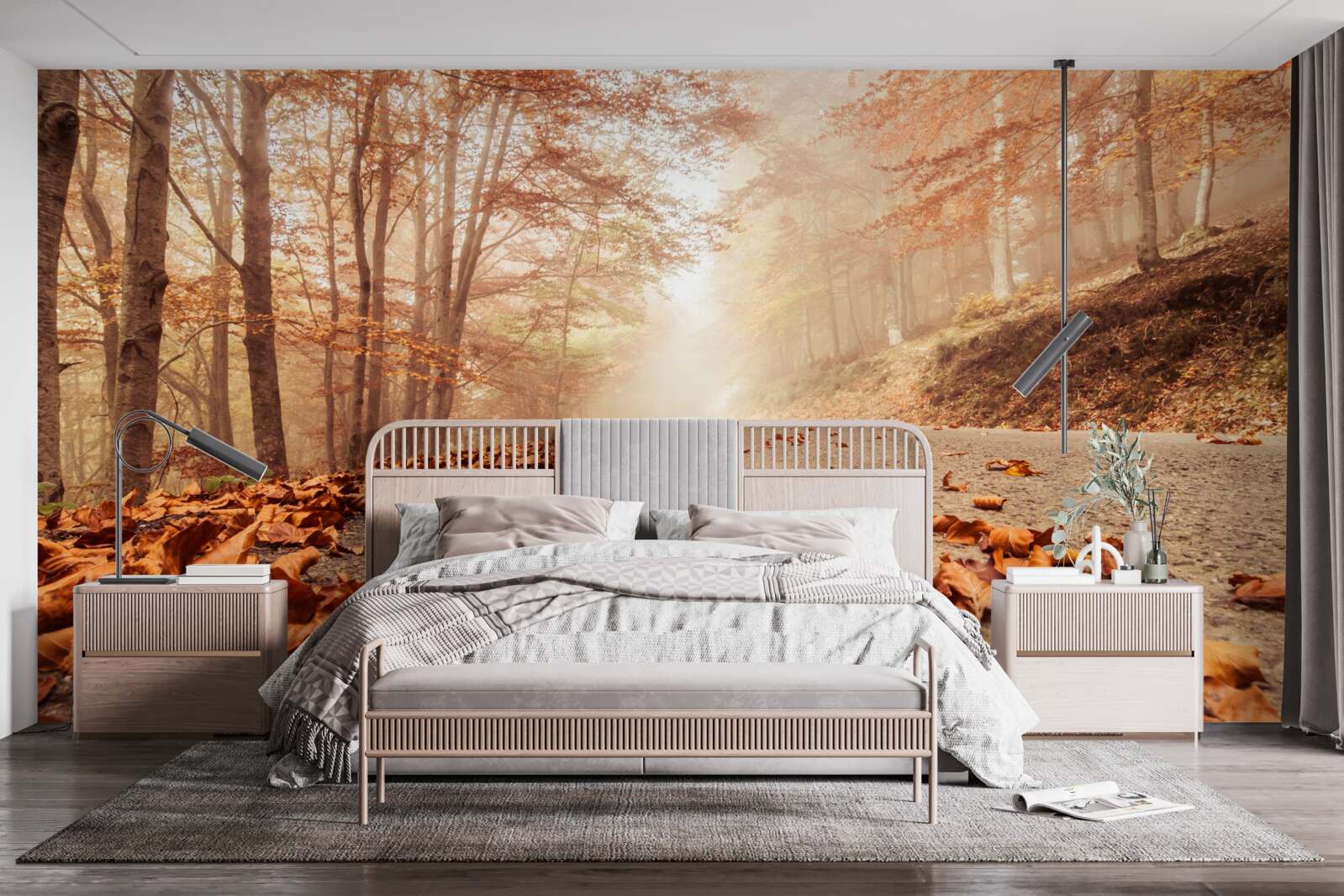 Fototapet frunzele se întind ca un covor auriu