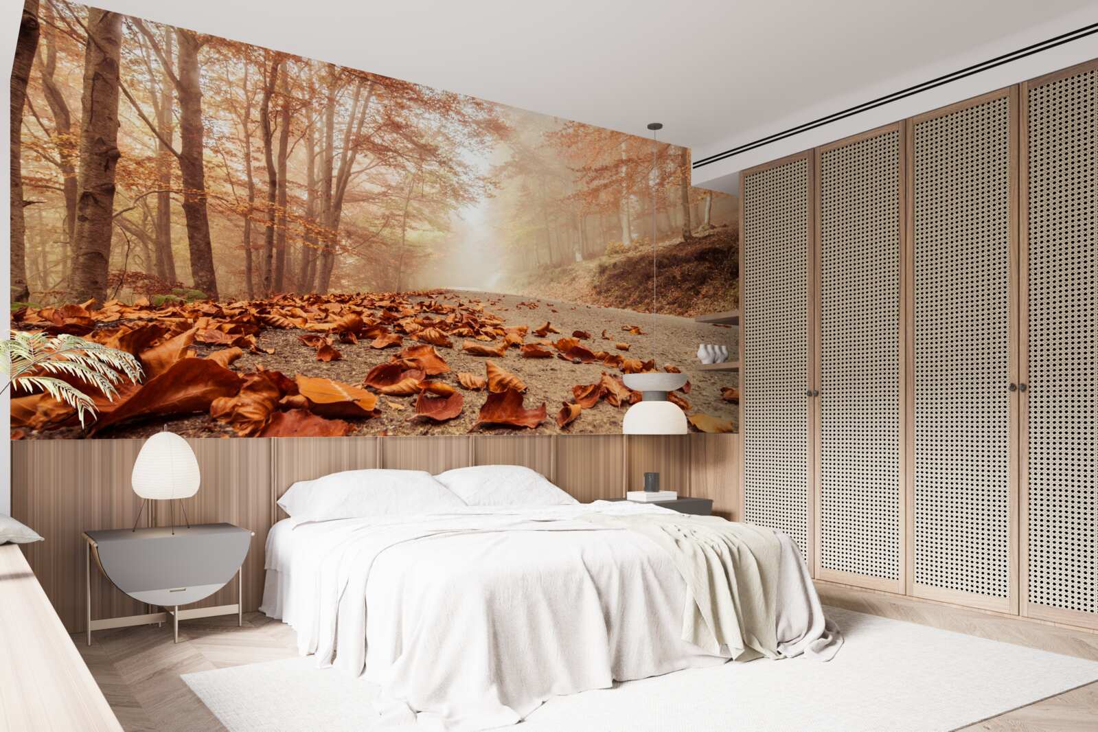 Fototapet frunzele se întind ca un covor auriu