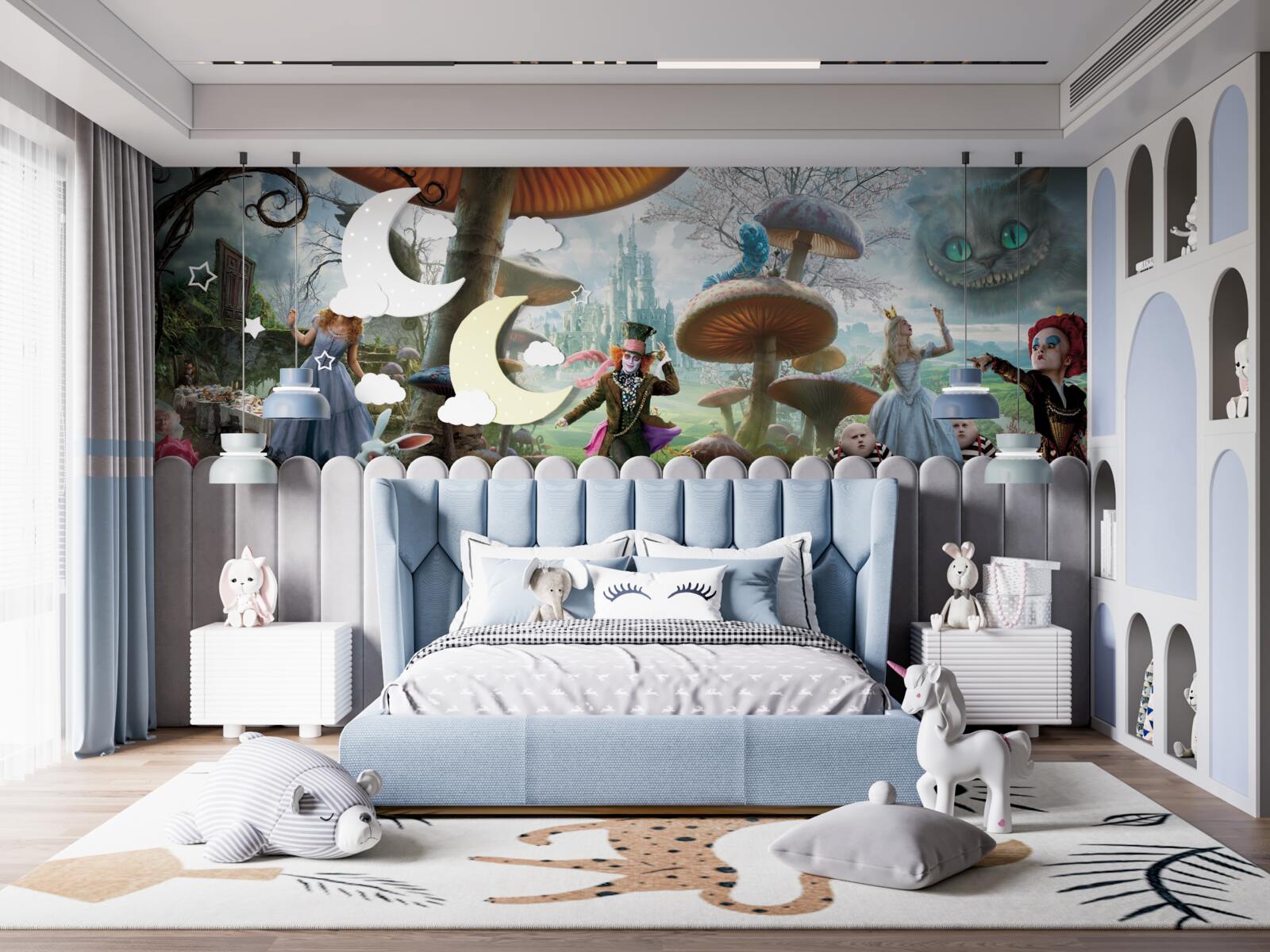 Fototapet personaje din "alice în țara minunilor"