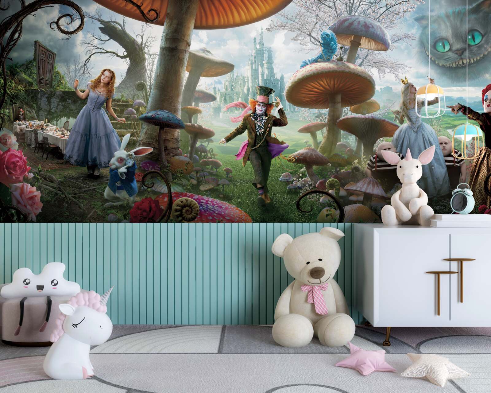 Fototapet personaje din "alice în țara minunilor"