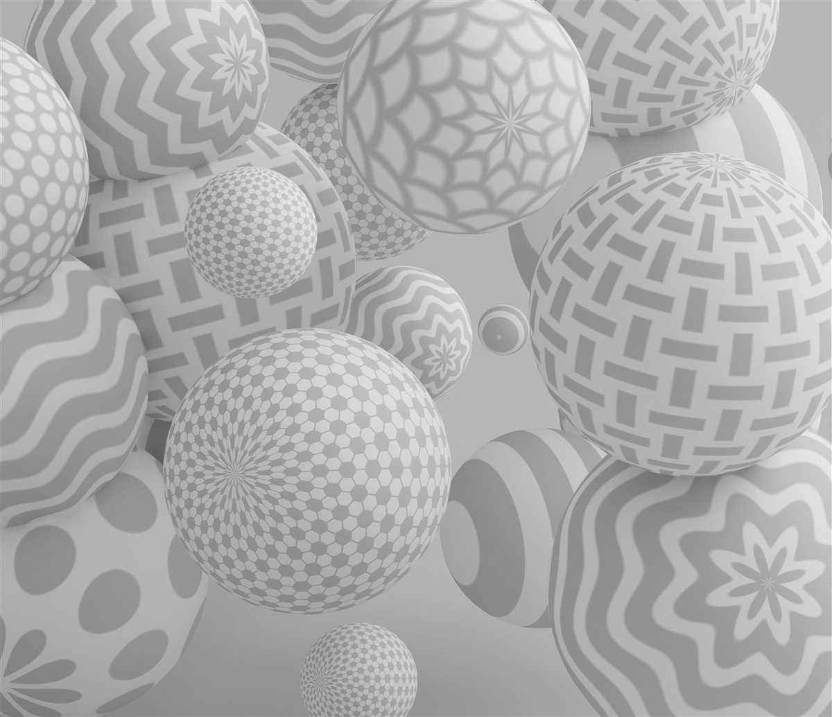 Fototapet bile volumetrice gri