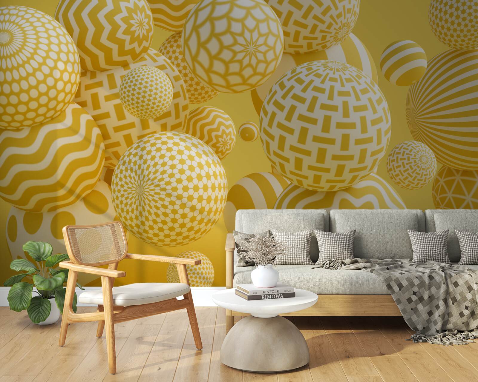 Fototapet bile galbene cu dungi