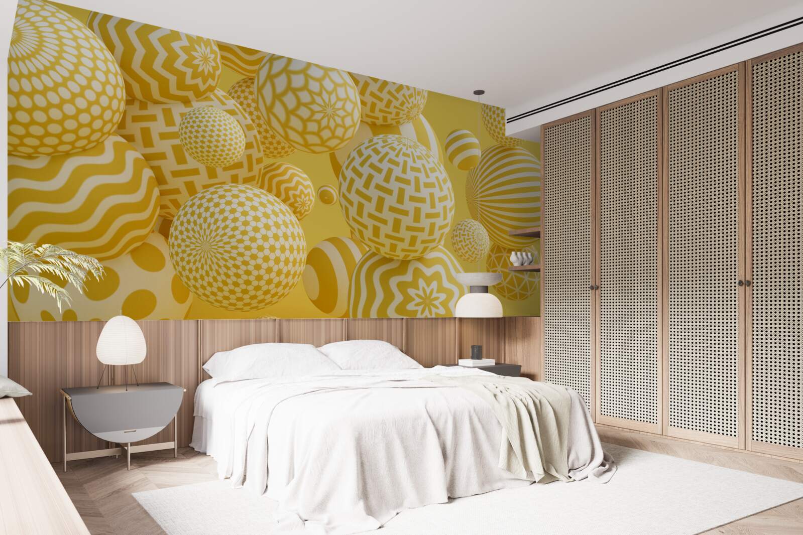 Fototapet bile galbene cu dungi