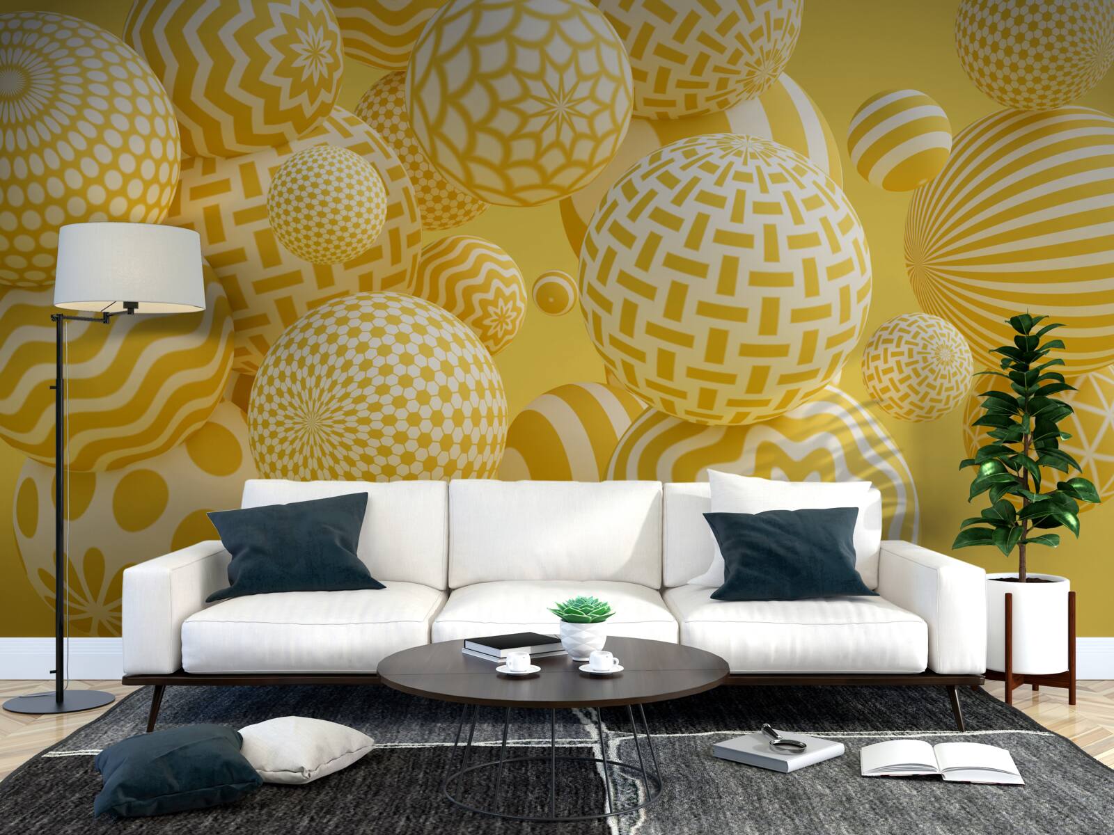 Fototapet bile galbene cu dungi