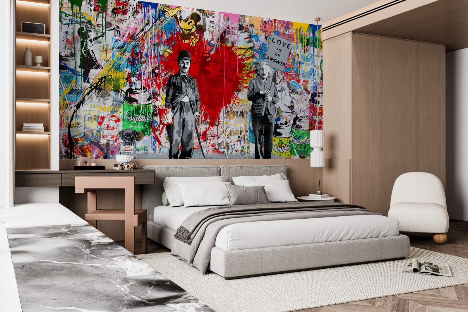 Fototapet charlie chaplin și einstein