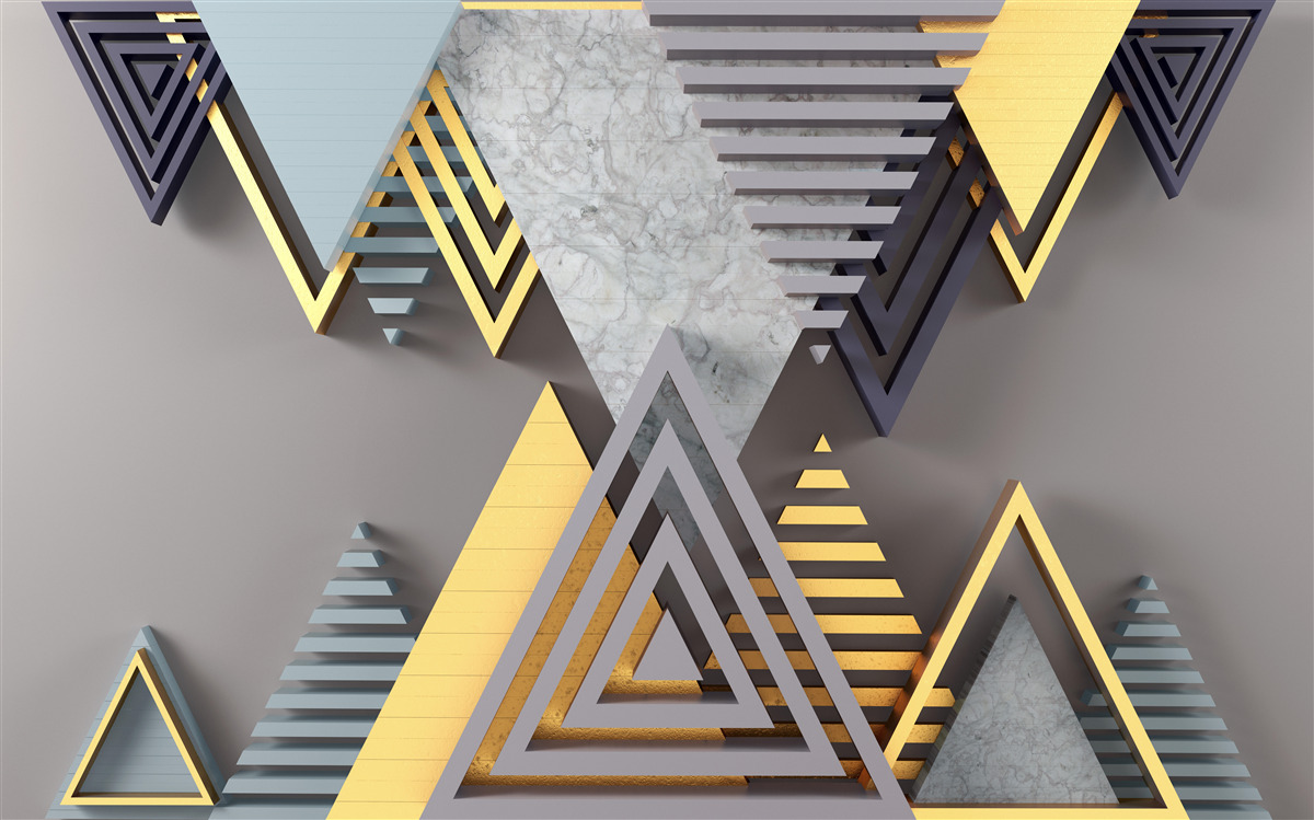 Fototapet diverse triunghiuri în formă și culoare