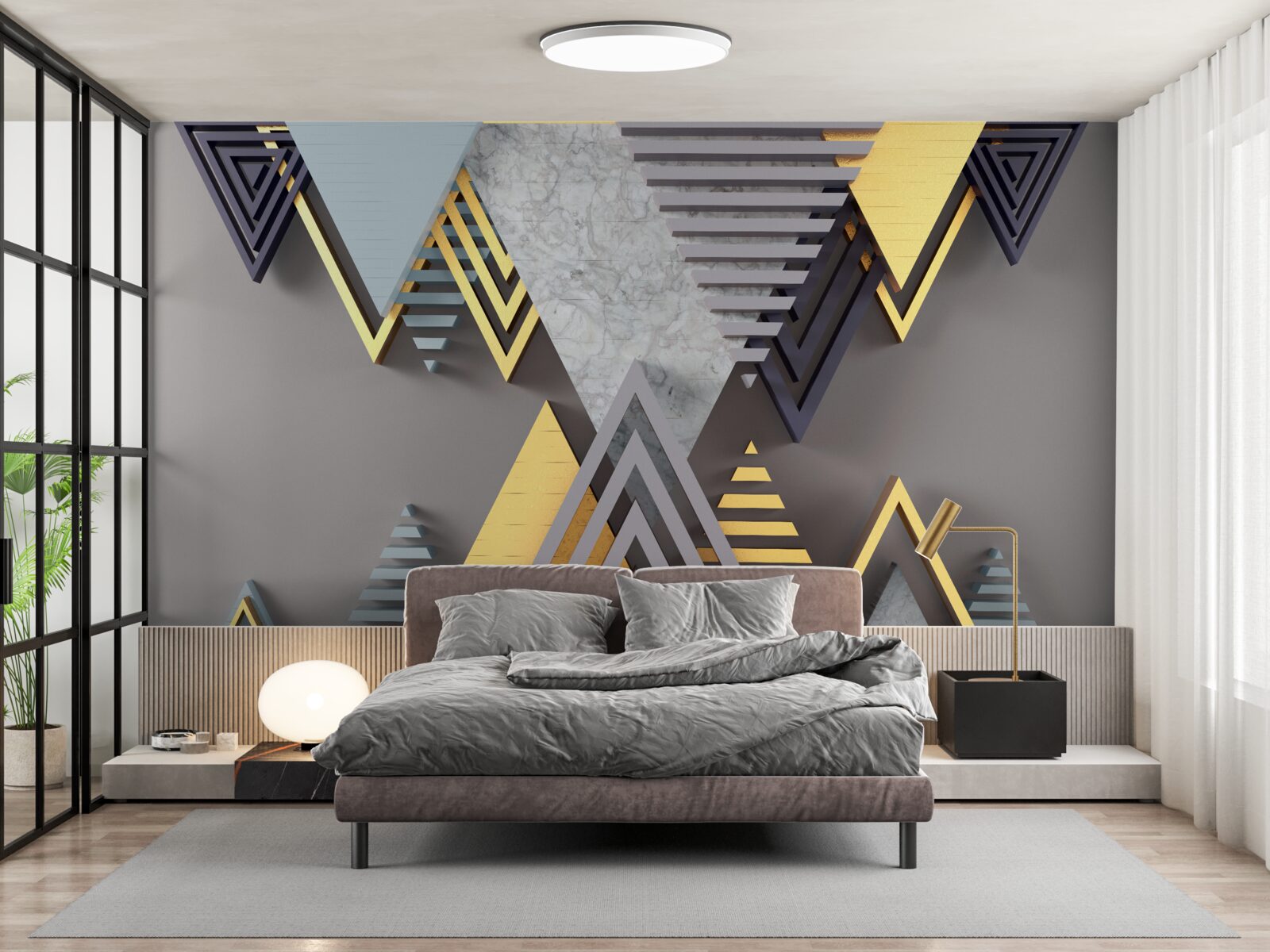 Fototapet diverse triunghiuri în formă și culoare