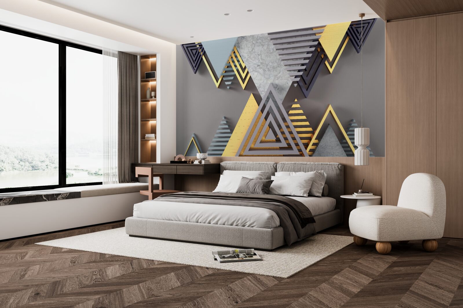 Fototapet diverse triunghiuri în formă și culoare