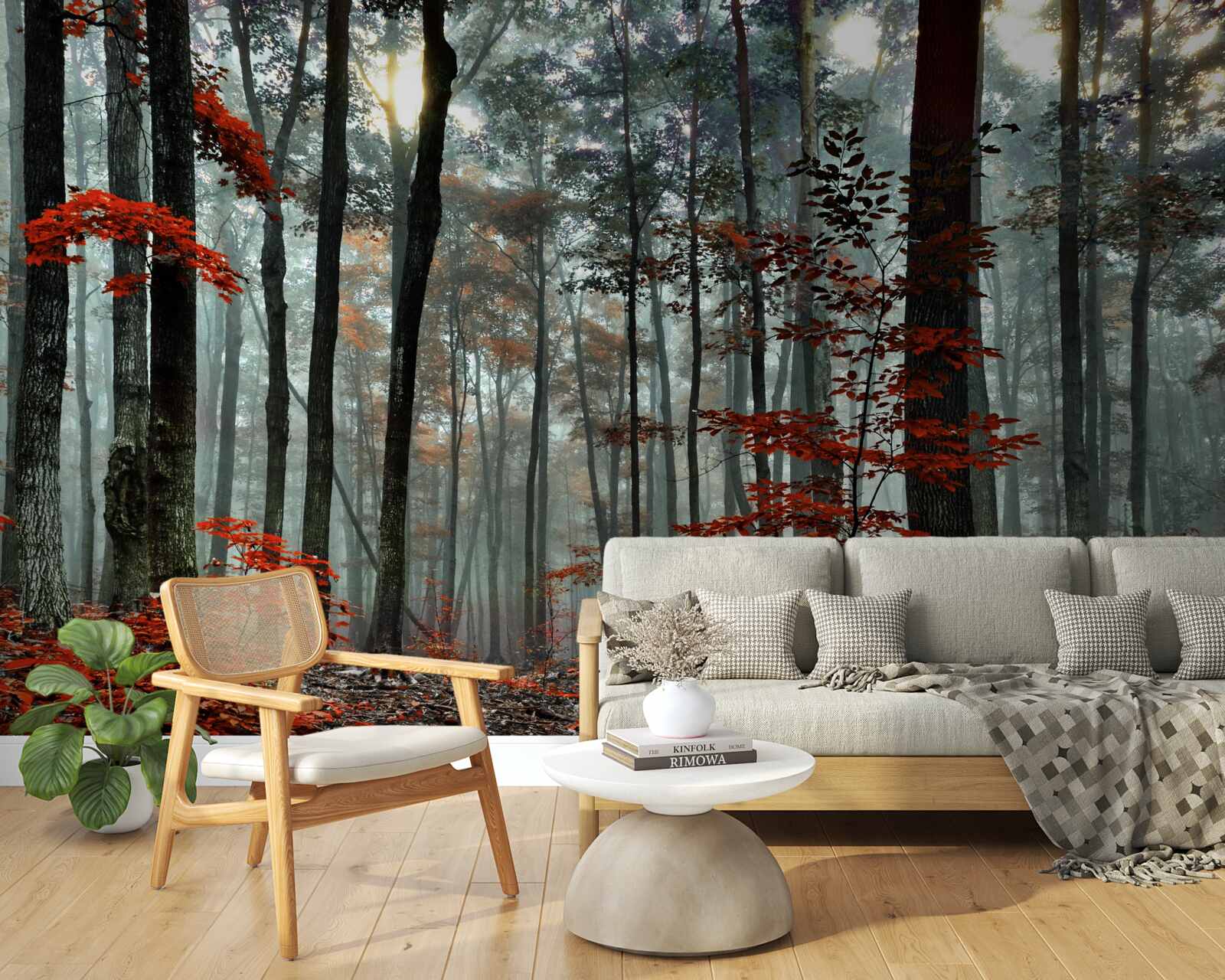 Fototapet pădure fără frunze toamna