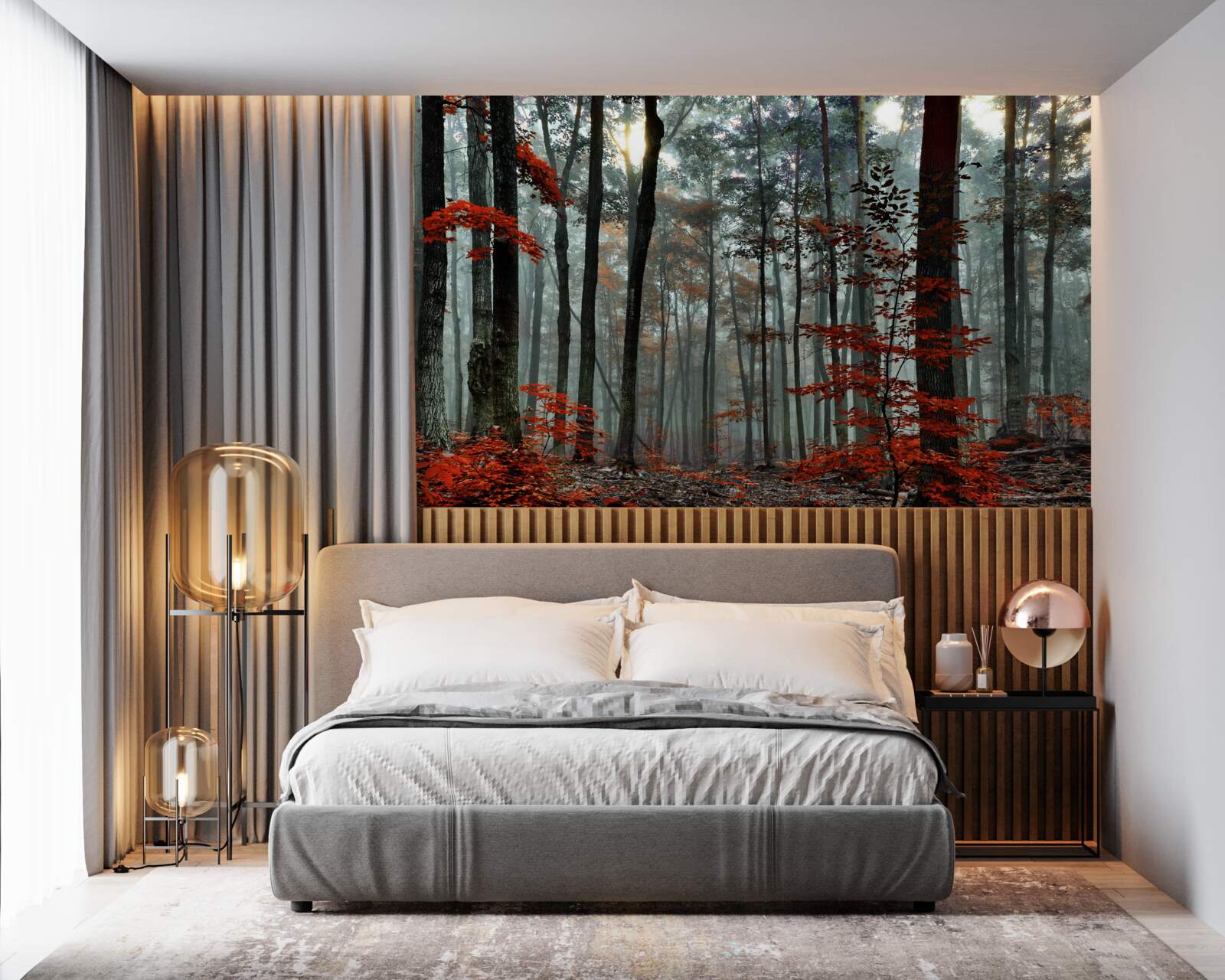 Fototapet pădure fără frunze toamna