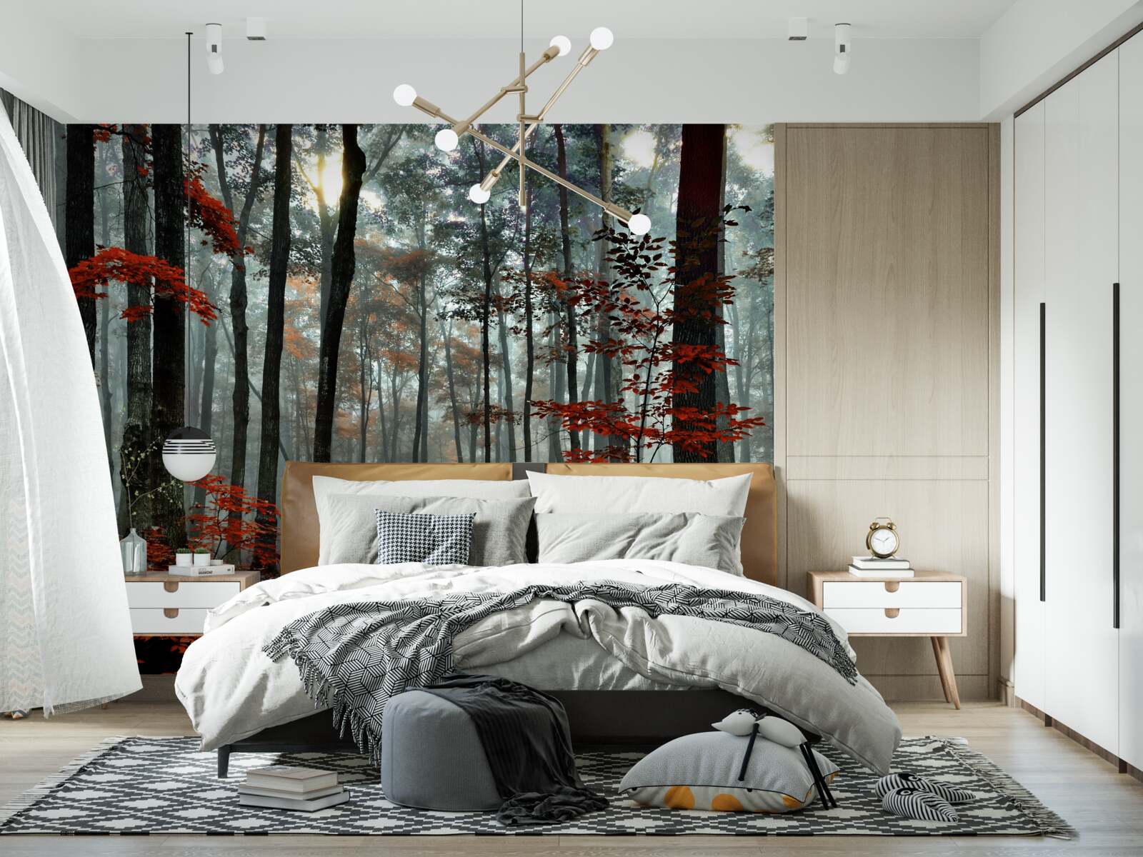 Fototapet pădure fără frunze toamna