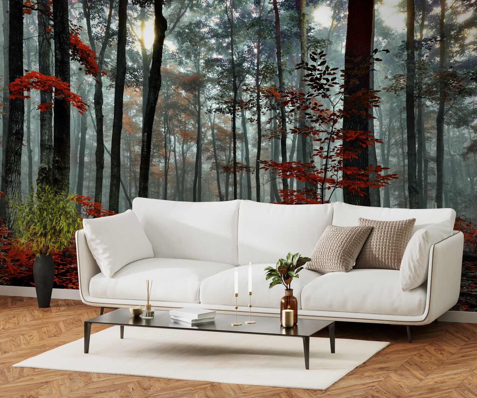 Fototapet pădure fără frunze toamna