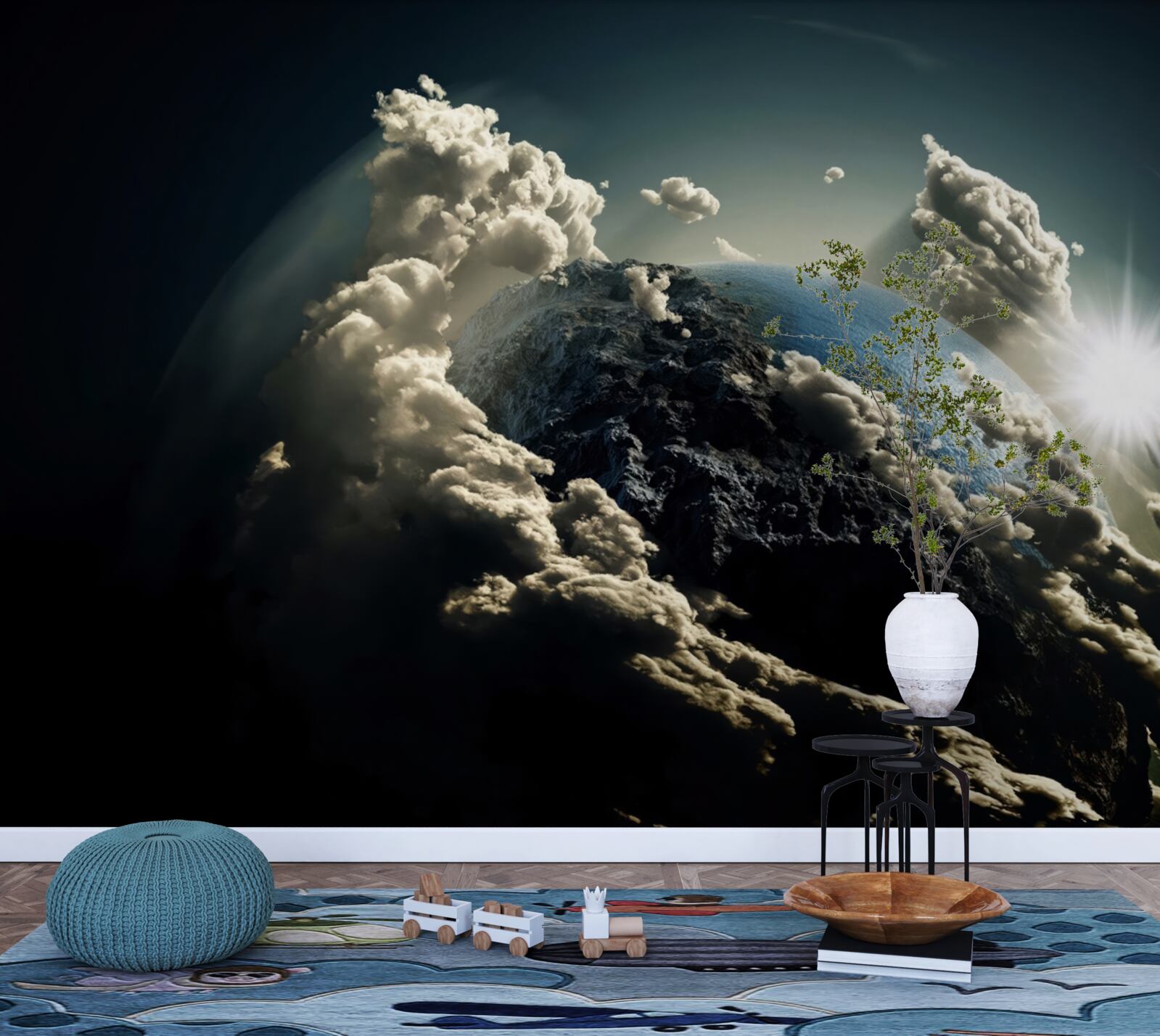 Fototapet norii înconjoară pământul