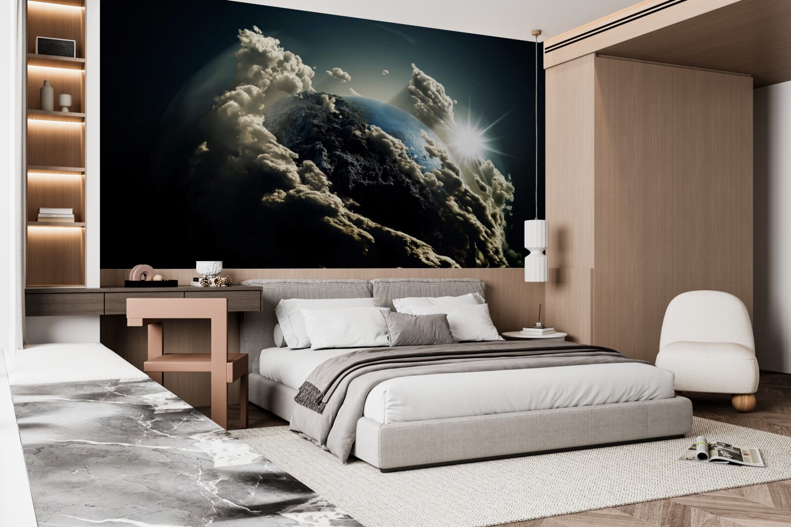 Fototapet norii înconjoară pământul