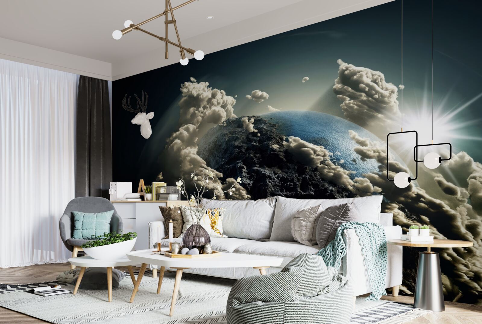 Fototapet norii înconjoară pământul