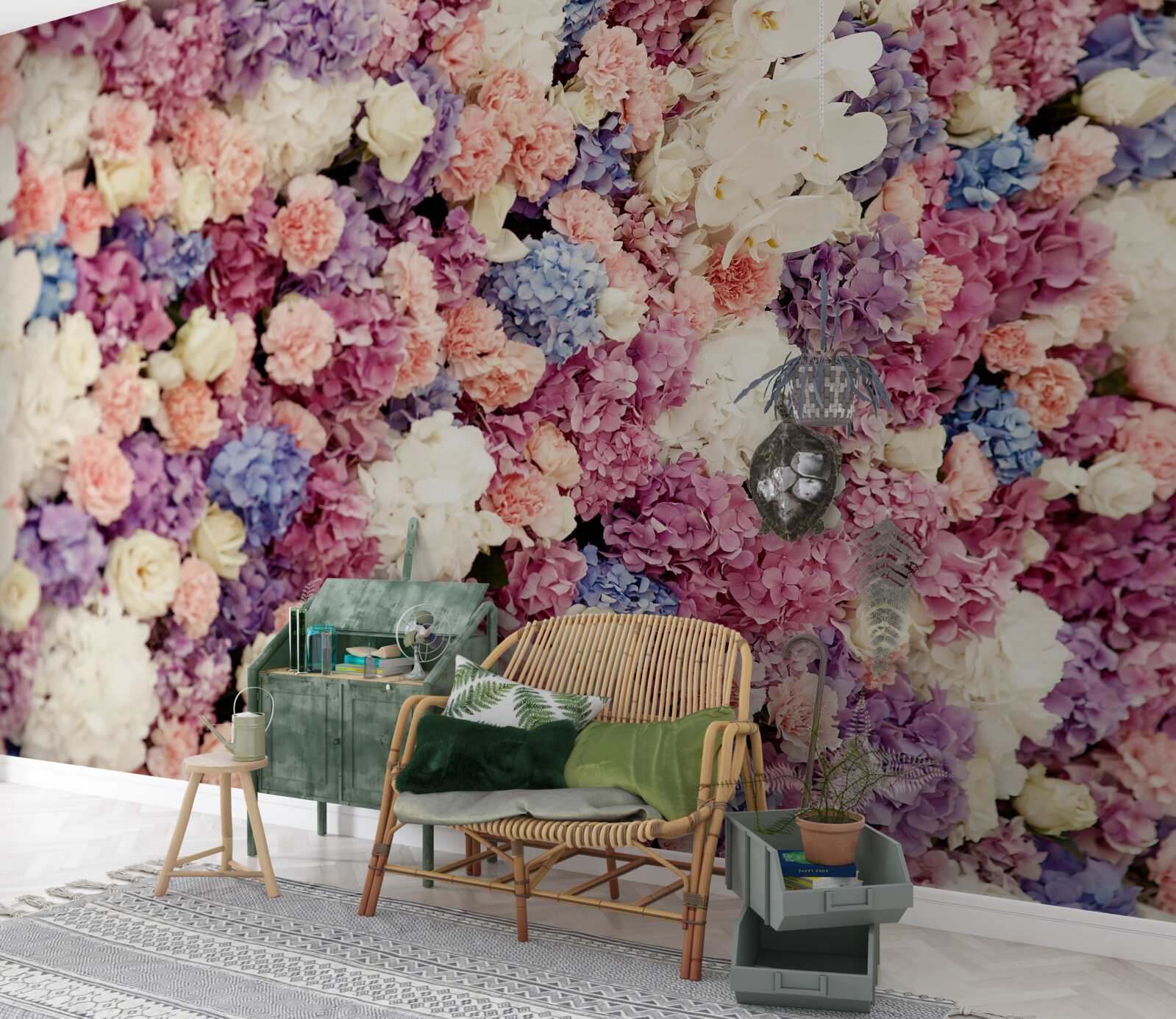 Fototapet fundal de flori multicolore