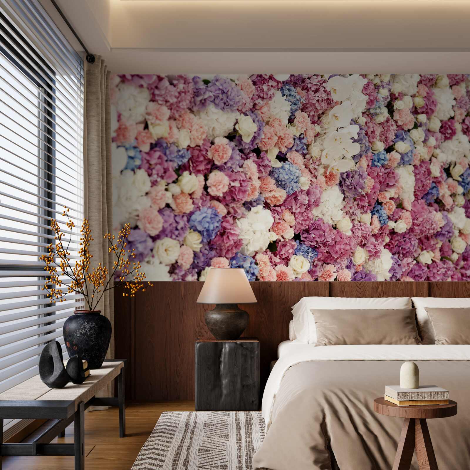 Fototapet fundal de flori multicolore