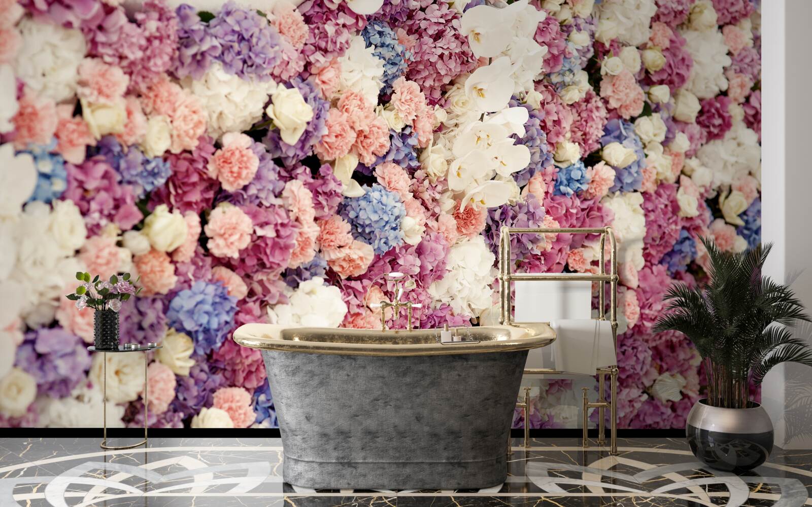 Fototapet fundal de flori multicolore