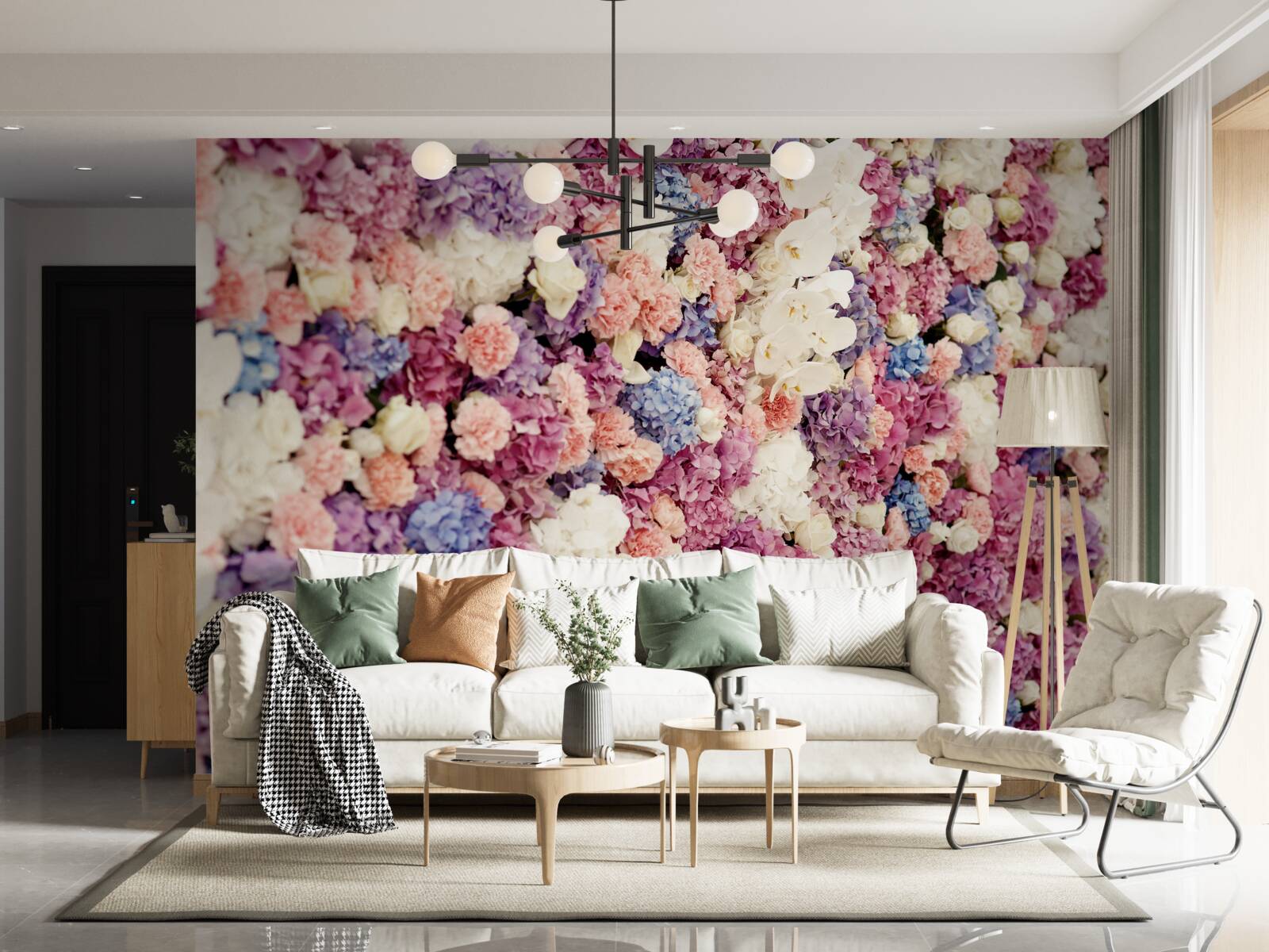 Fototapet fundal de flori multicolore