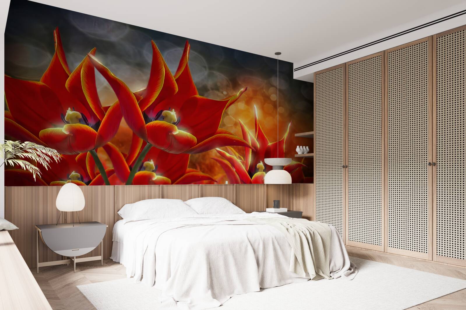 Fototapet flori mari stacojii