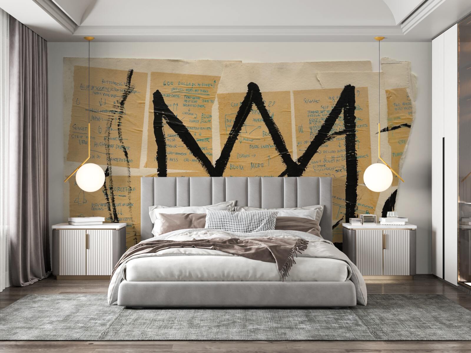 Fototapet coroana neagră reprezentată pe bancnote