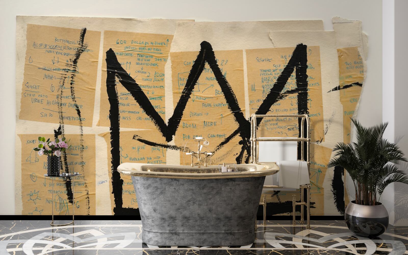 Fototapet coroana neagră reprezentată pe bancnote