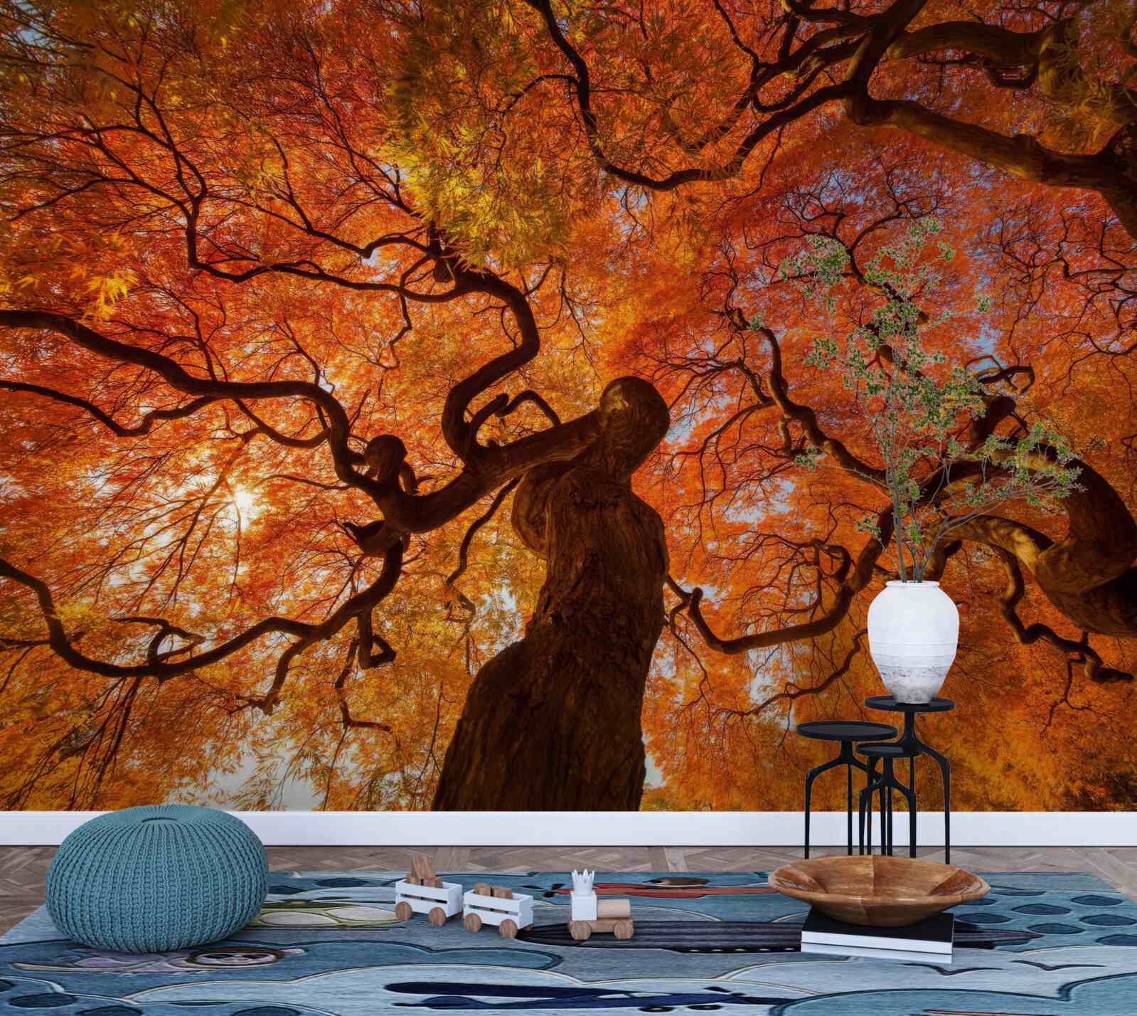 Fototapet Vedere de jos a copacului în toamnă