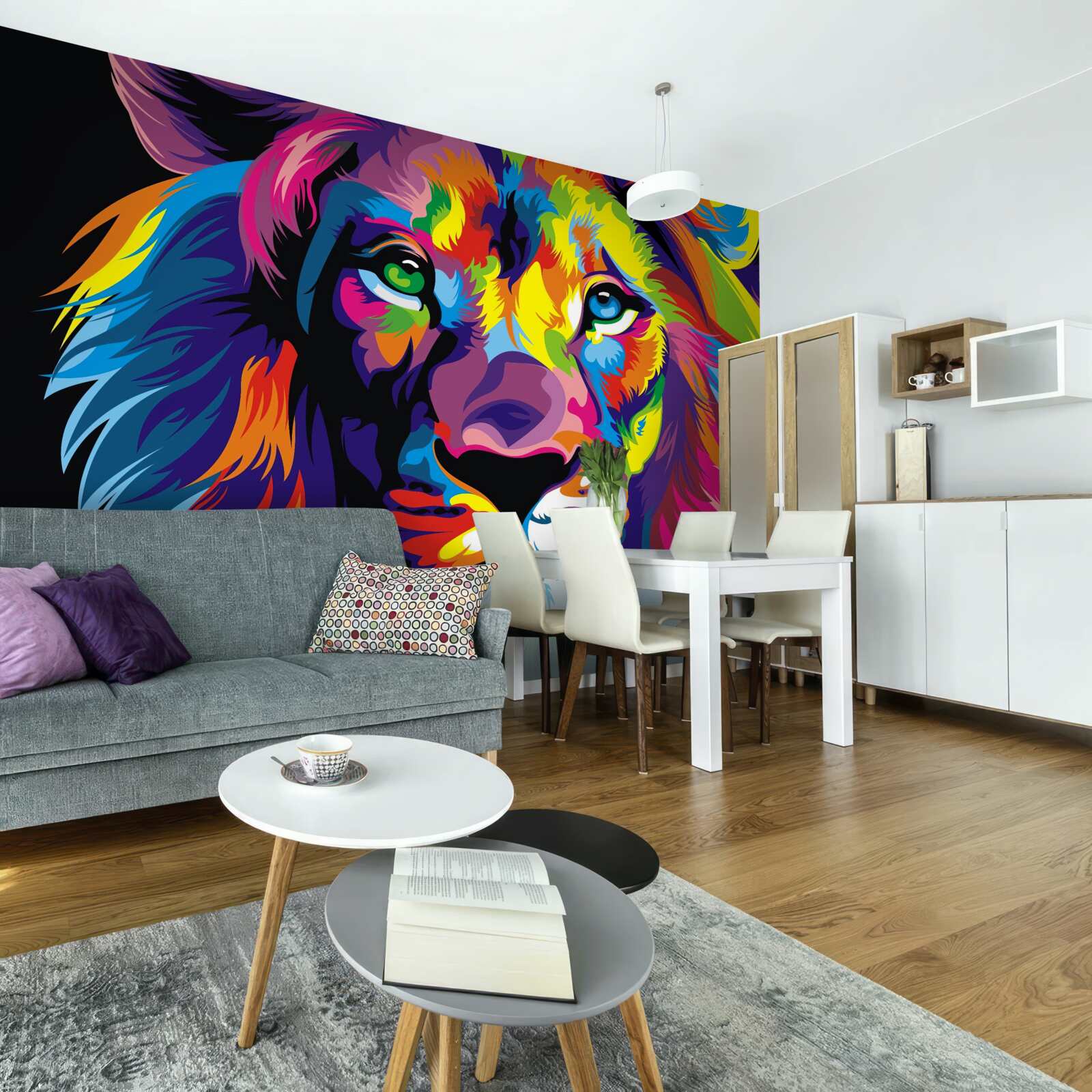 Fototapet imagine pop-art a unui leu