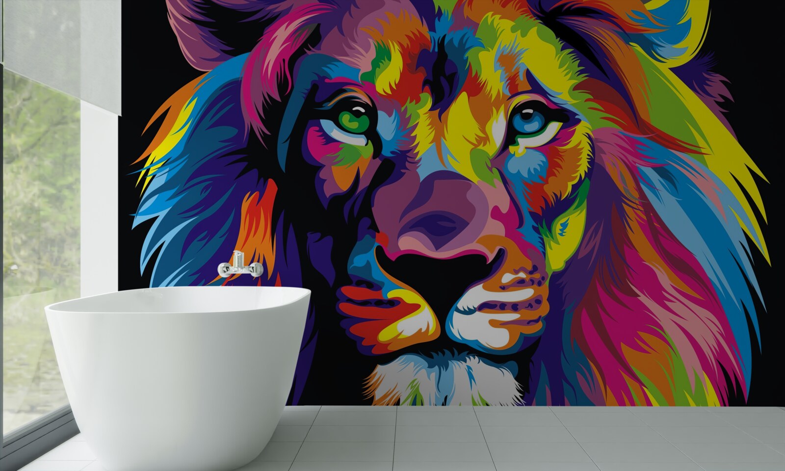 Fototapet imagine pop-art a unui leu