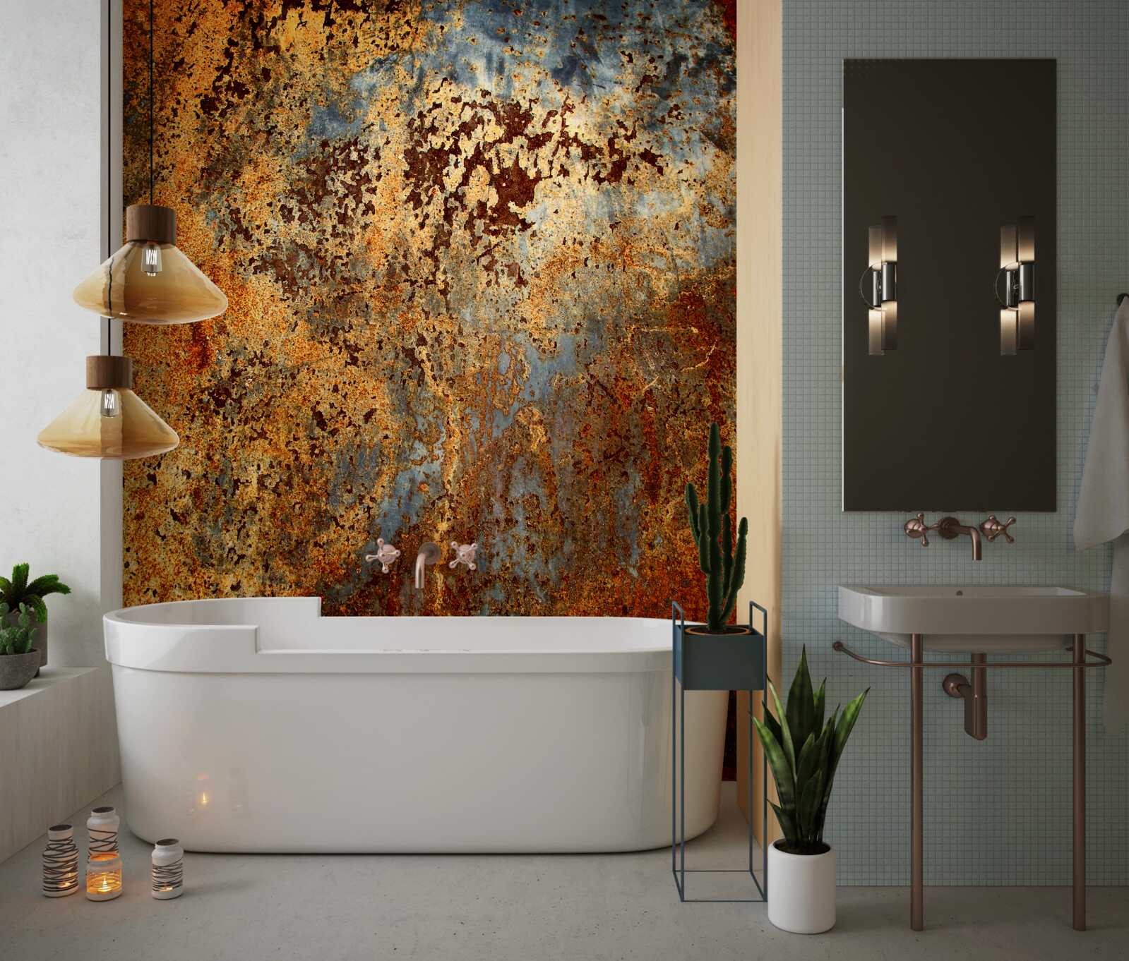 Fototapet o nuanță aurie, ca și cum ar pluti în apă