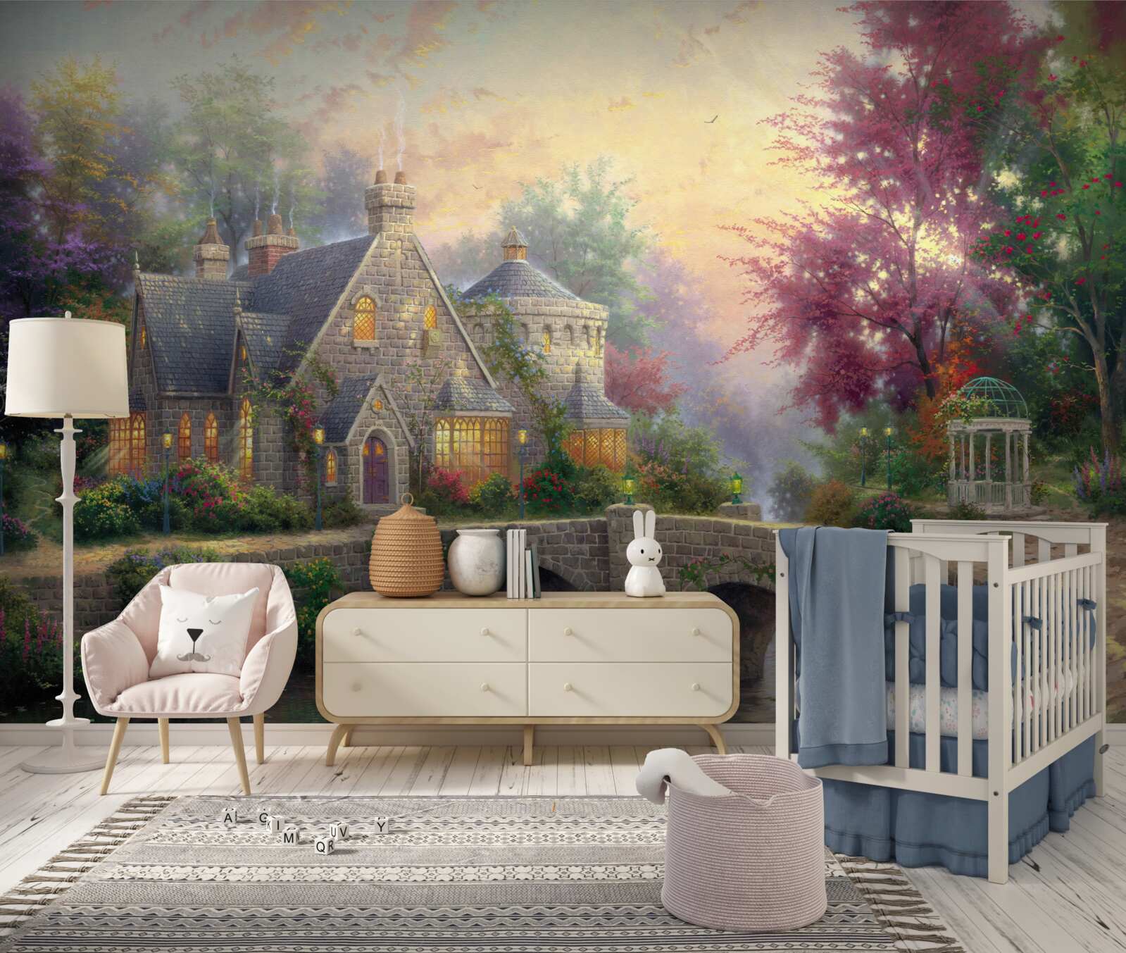 Fototapet clădire cu ferestre iluminate