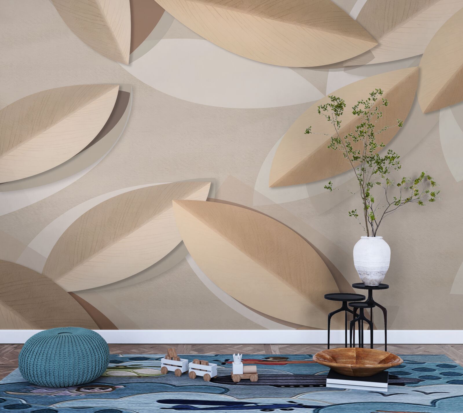 Fototapet frunzele sunt mari și maro