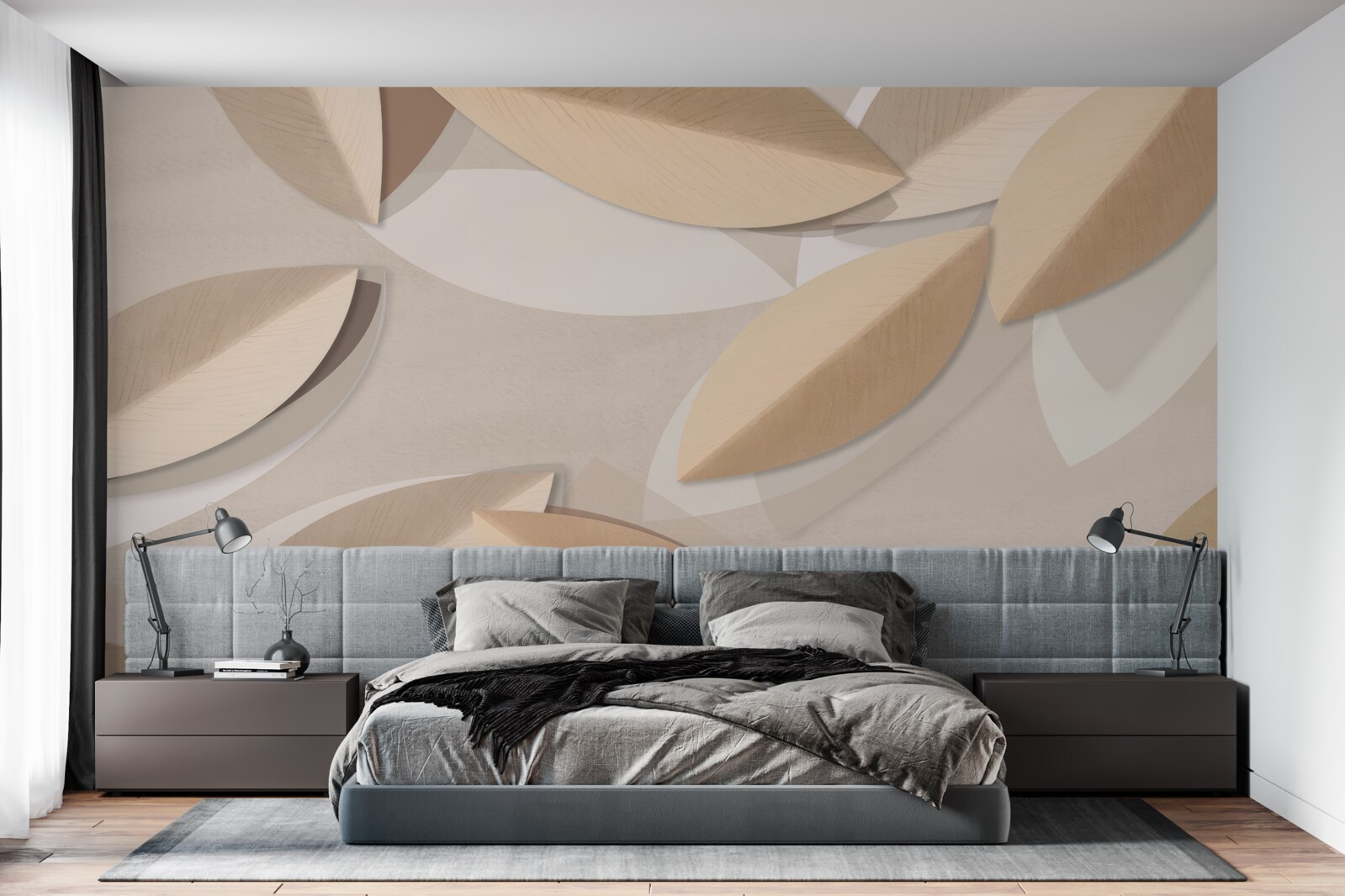 Fototapet frunzele sunt mari și maro