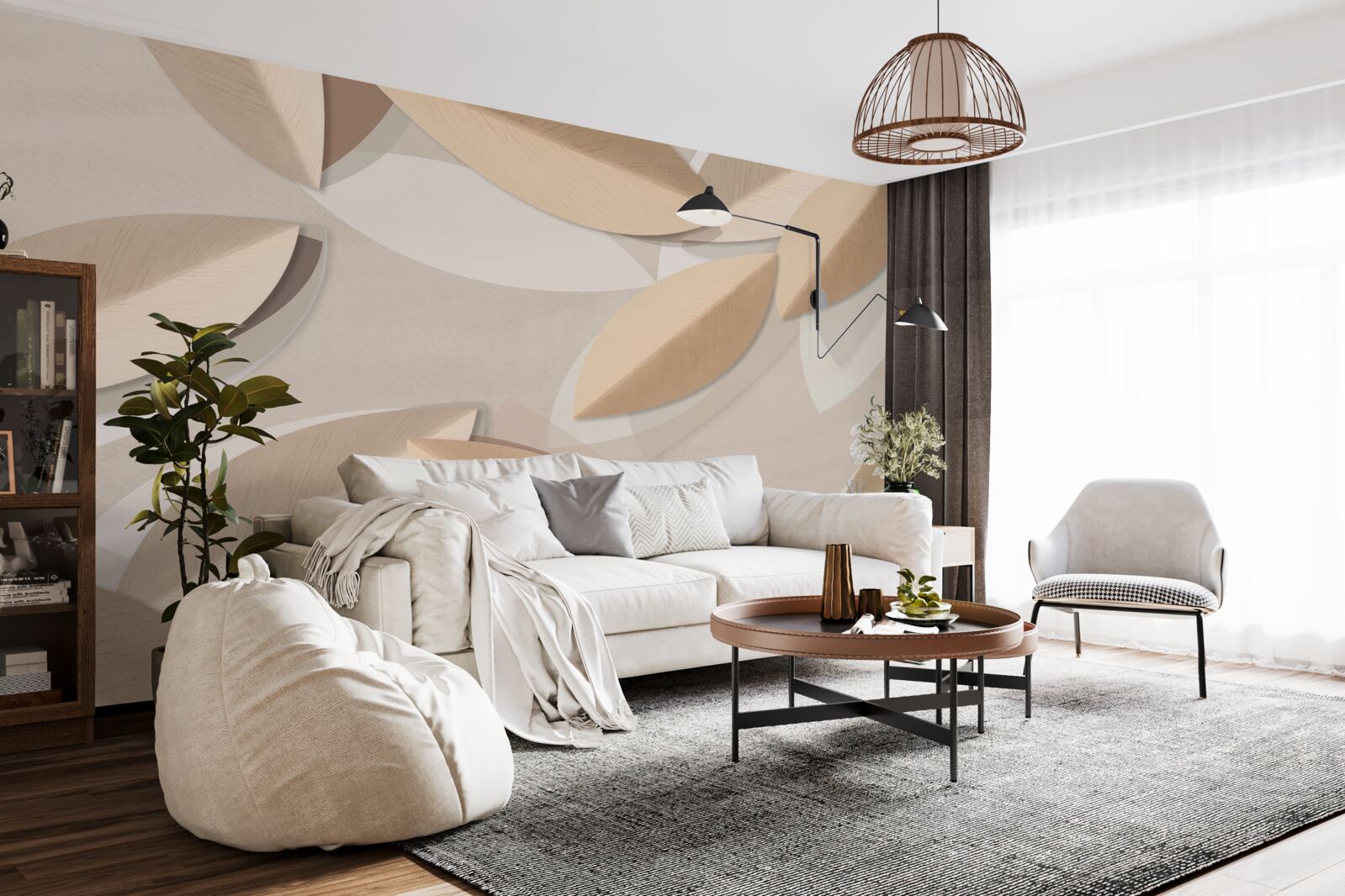 Fototapet frunzele sunt mari și maro