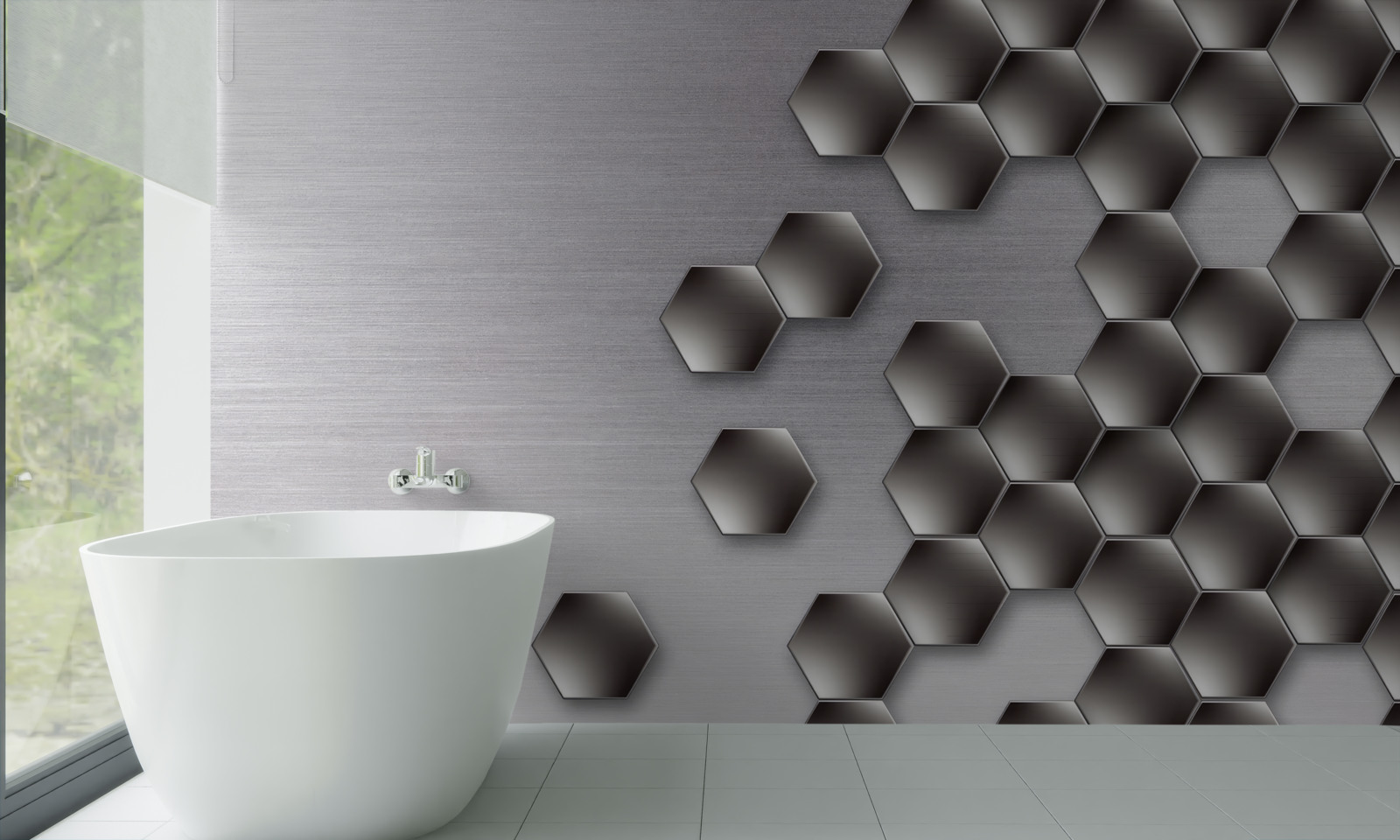 Fototapet hexagoane negre mici