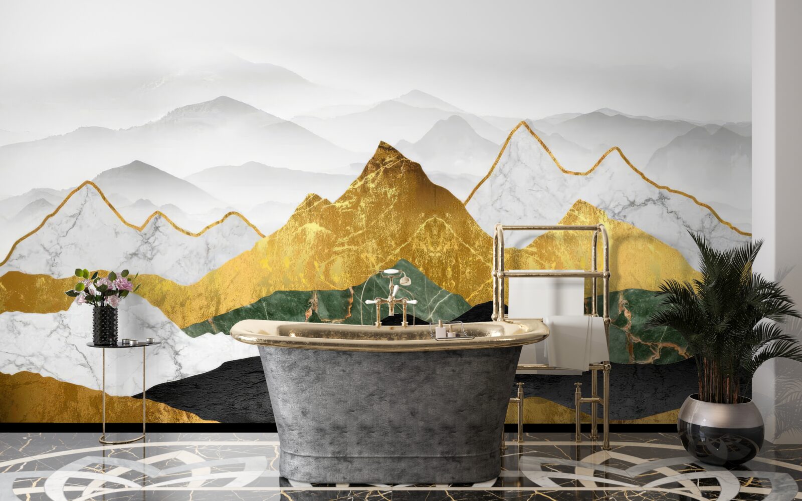 Fototapet dungi în culori diferite pe un fundal de marmură