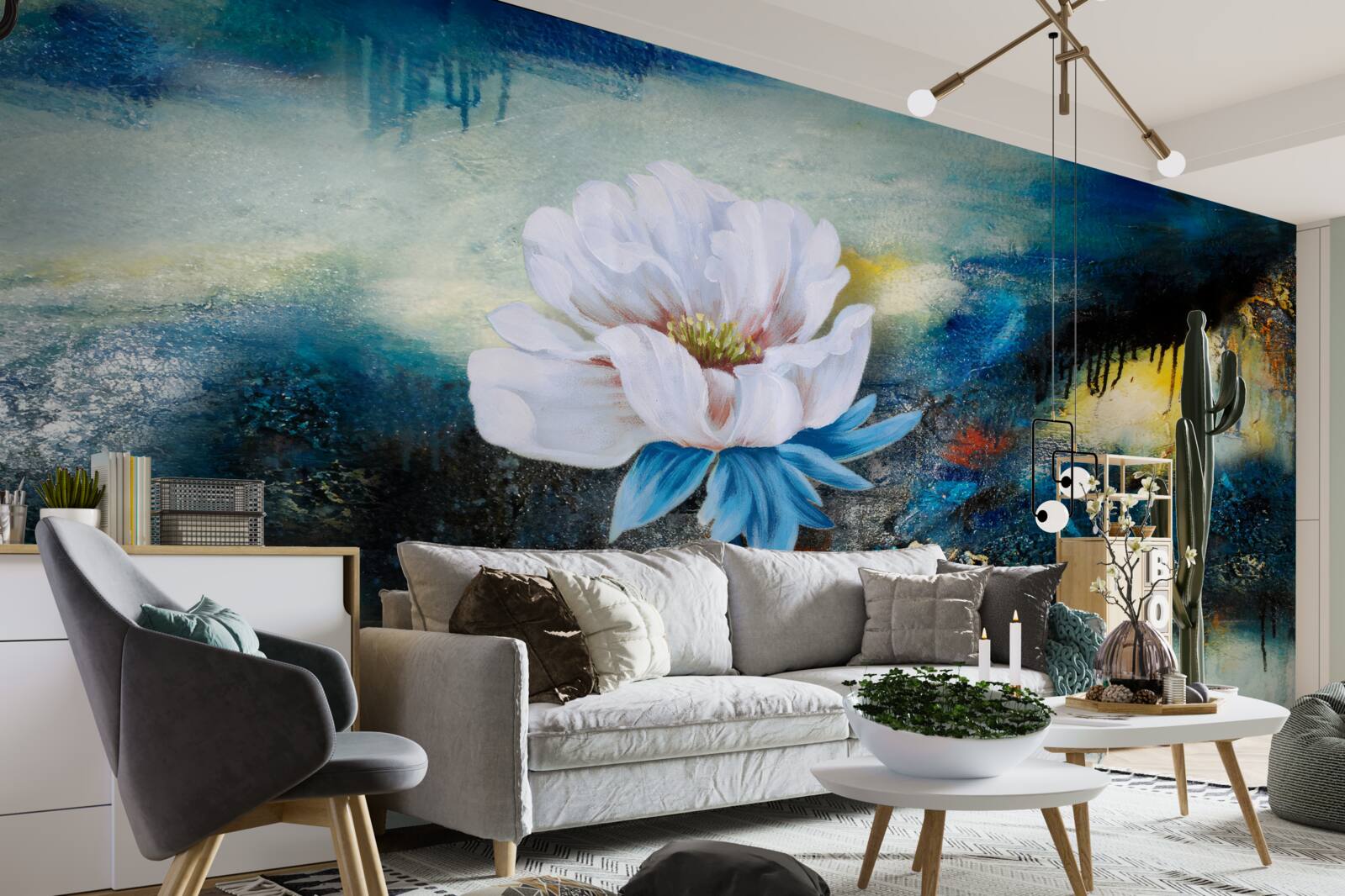 Fototapet floare albă mare