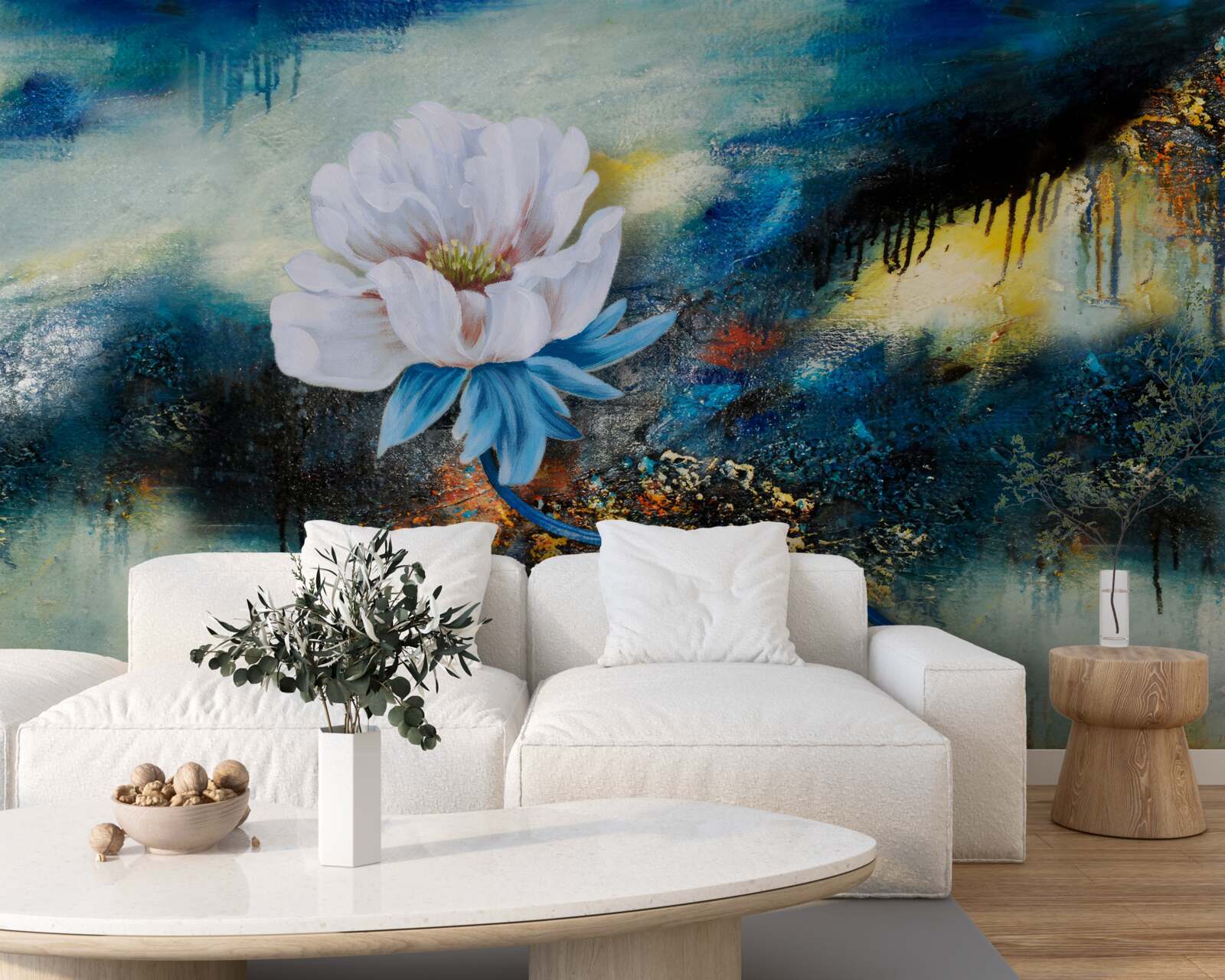 Fototapet floare albă mare