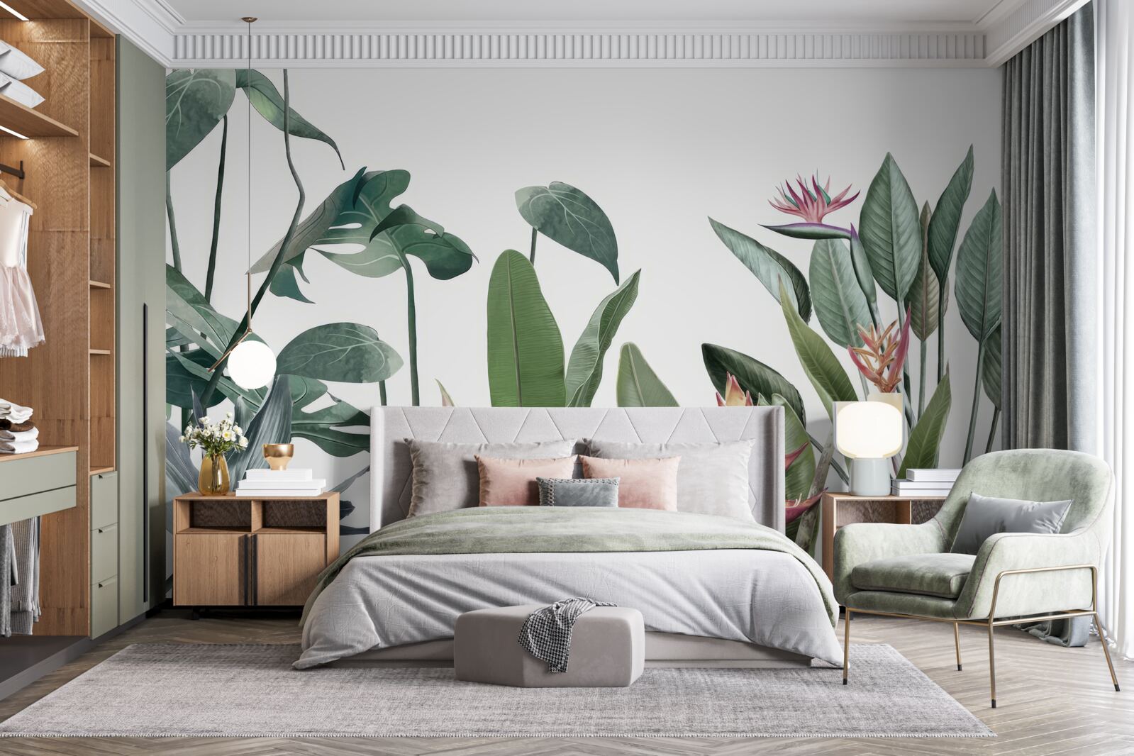 Fototapet frunze de diferite plante tropicale