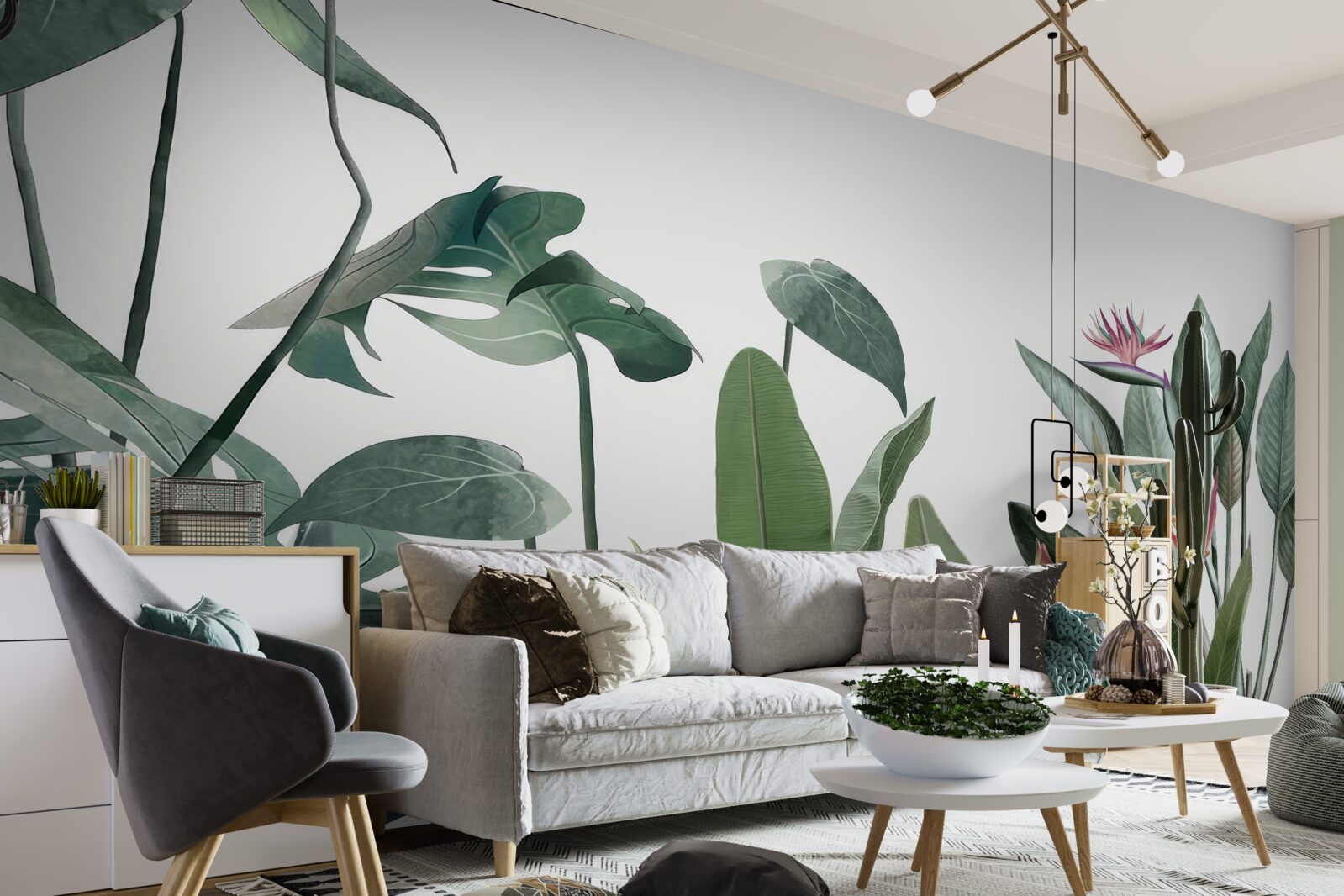 Fototapet frunze de diferite plante tropicale