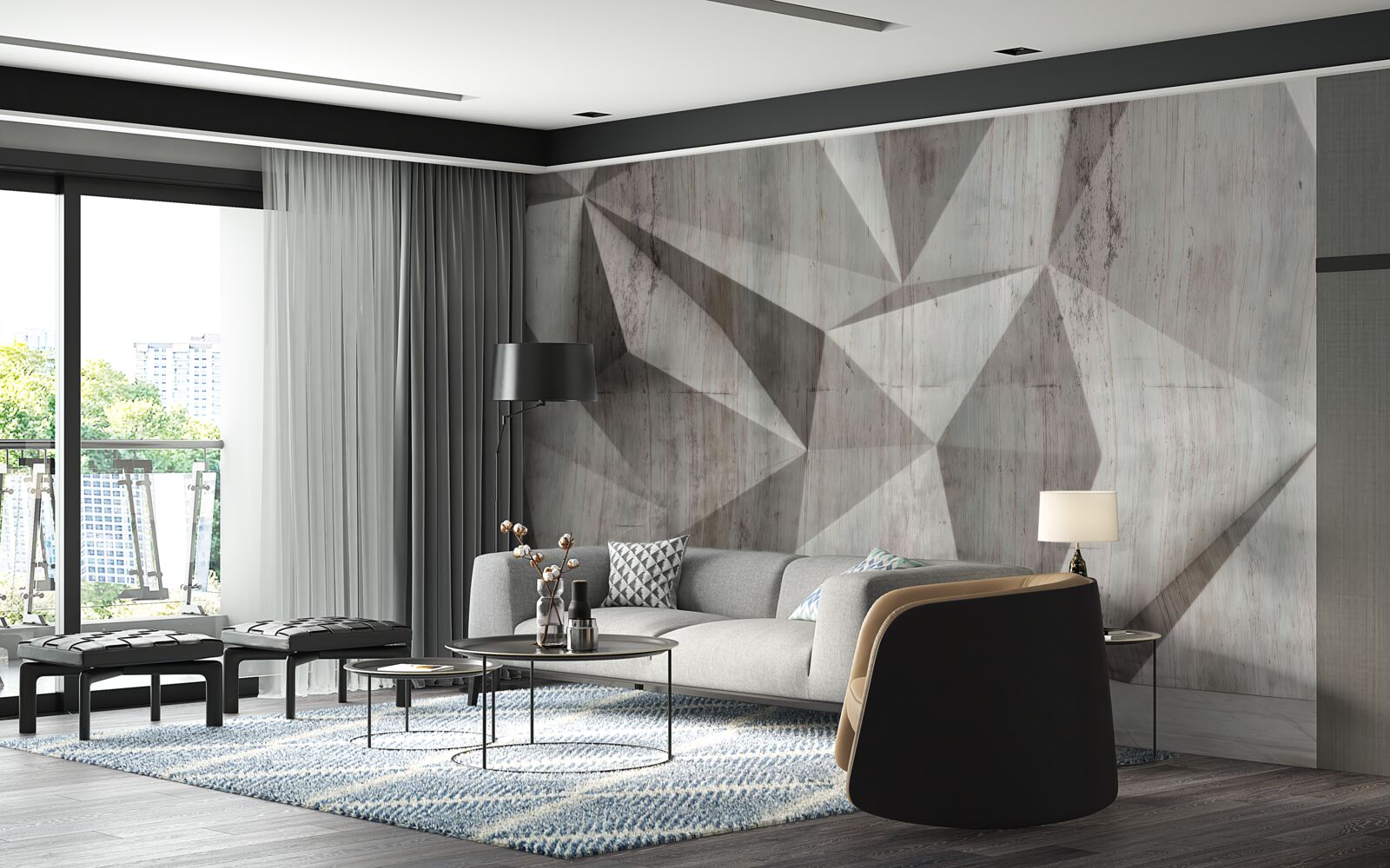 Fototapet suprafață cu forme geometrice convexe