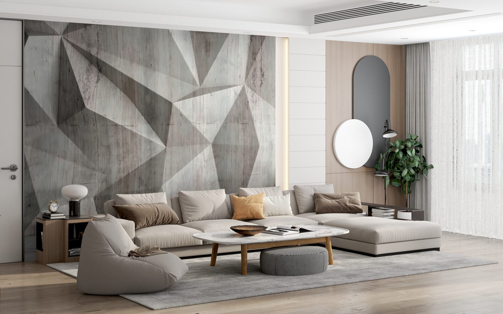 Fototapet suprafață cu forme geometrice convexe