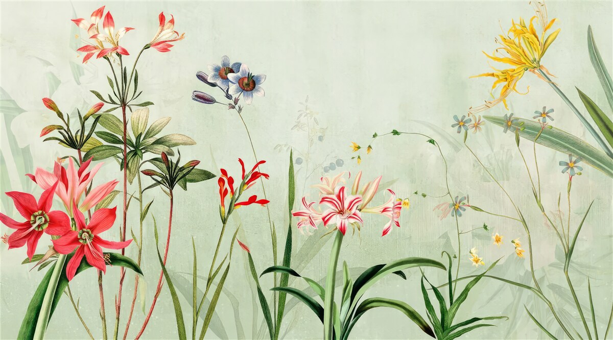 Fototapet ceața a învăluit florile