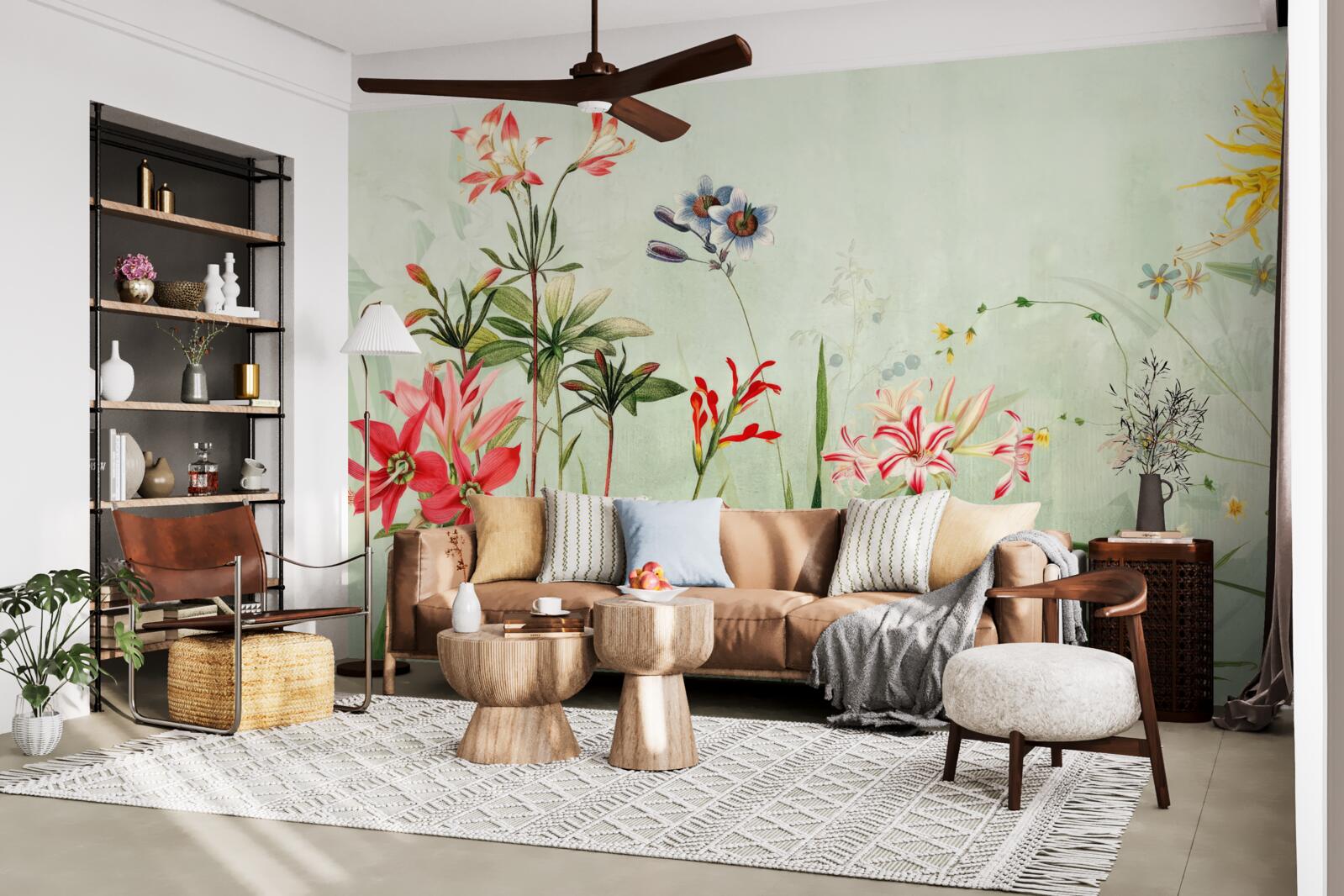 Fototapet ceața a învăluit florile