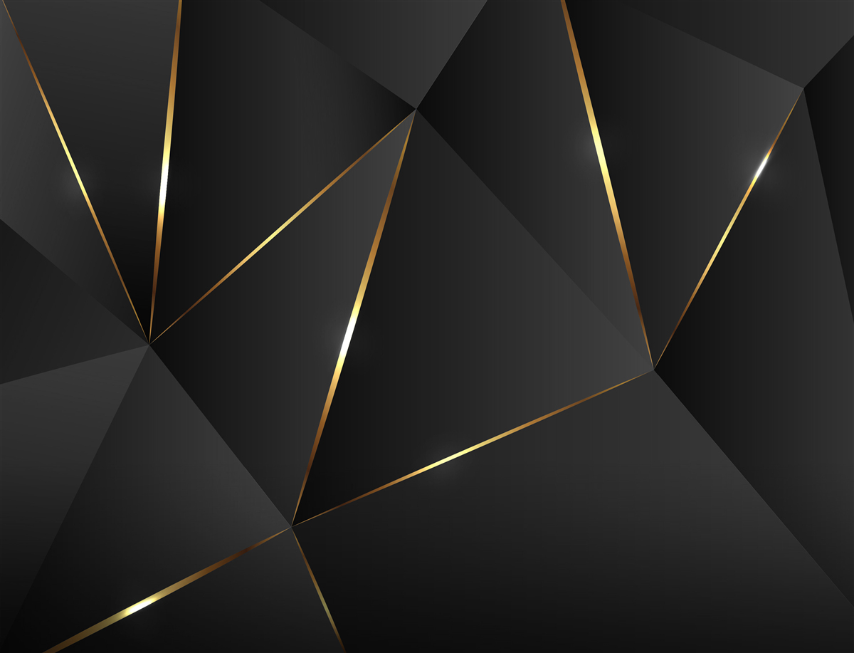 Fototapet figuri tridimensionale în nuanțe de negru și auriu