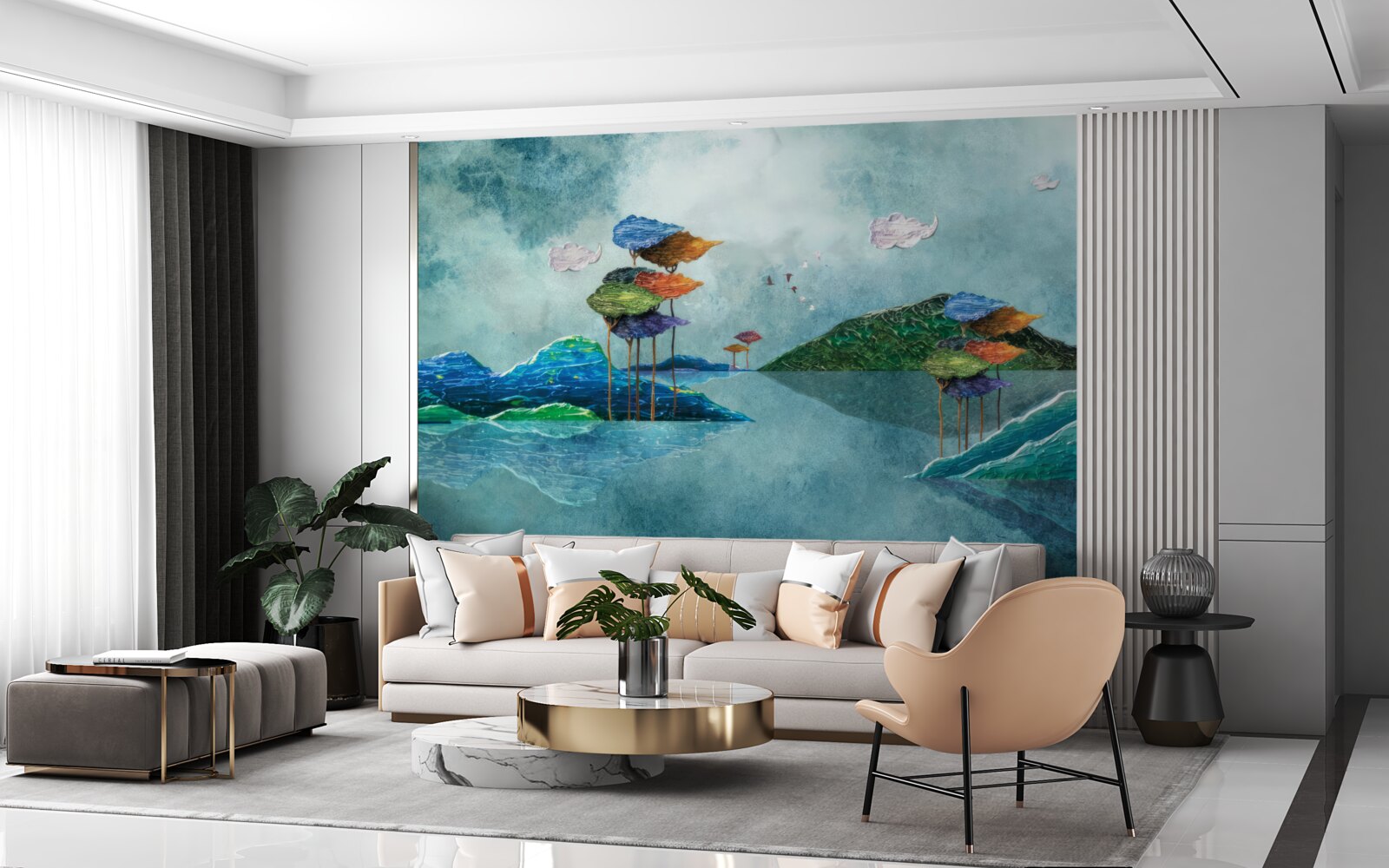 Fototapet insula descrisă în pictură