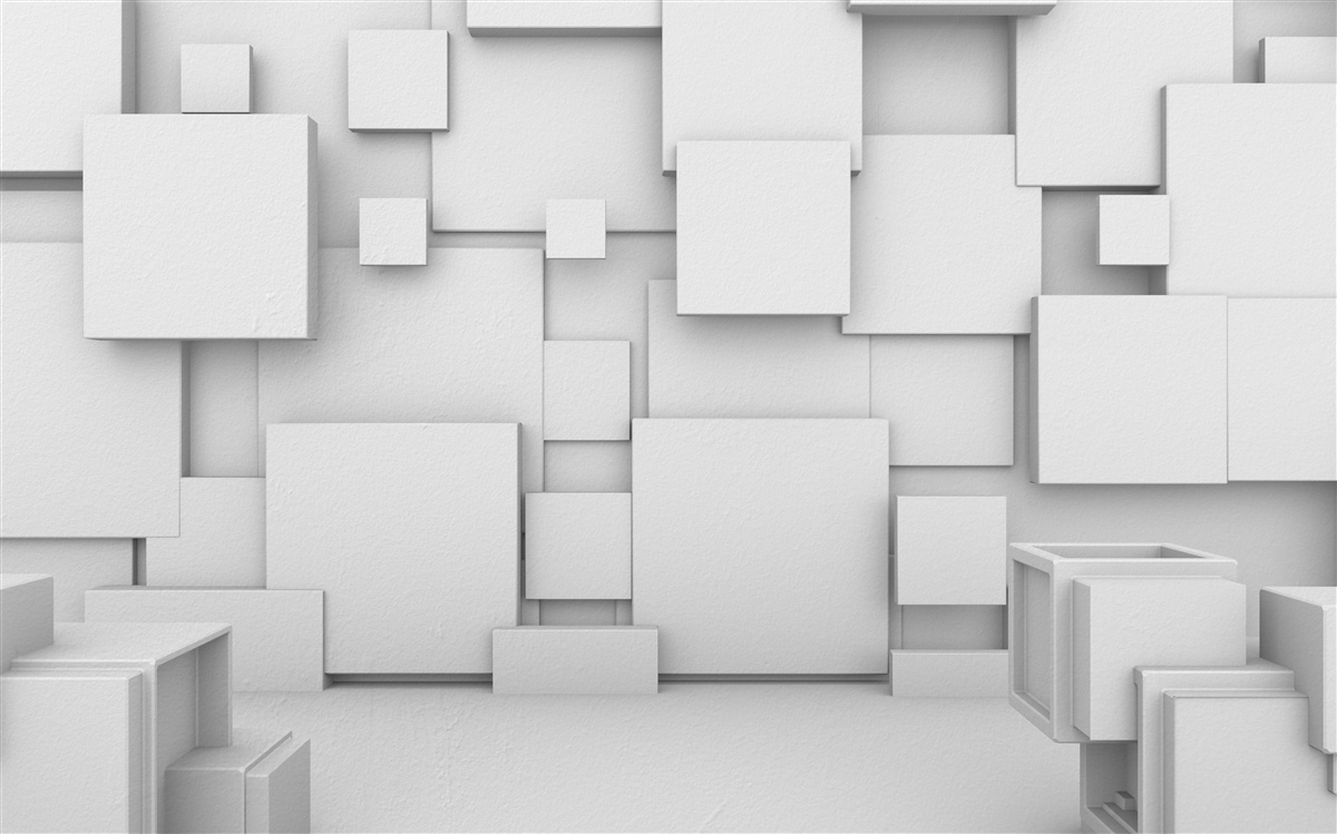 Fototapet pătrate volumetrice albe